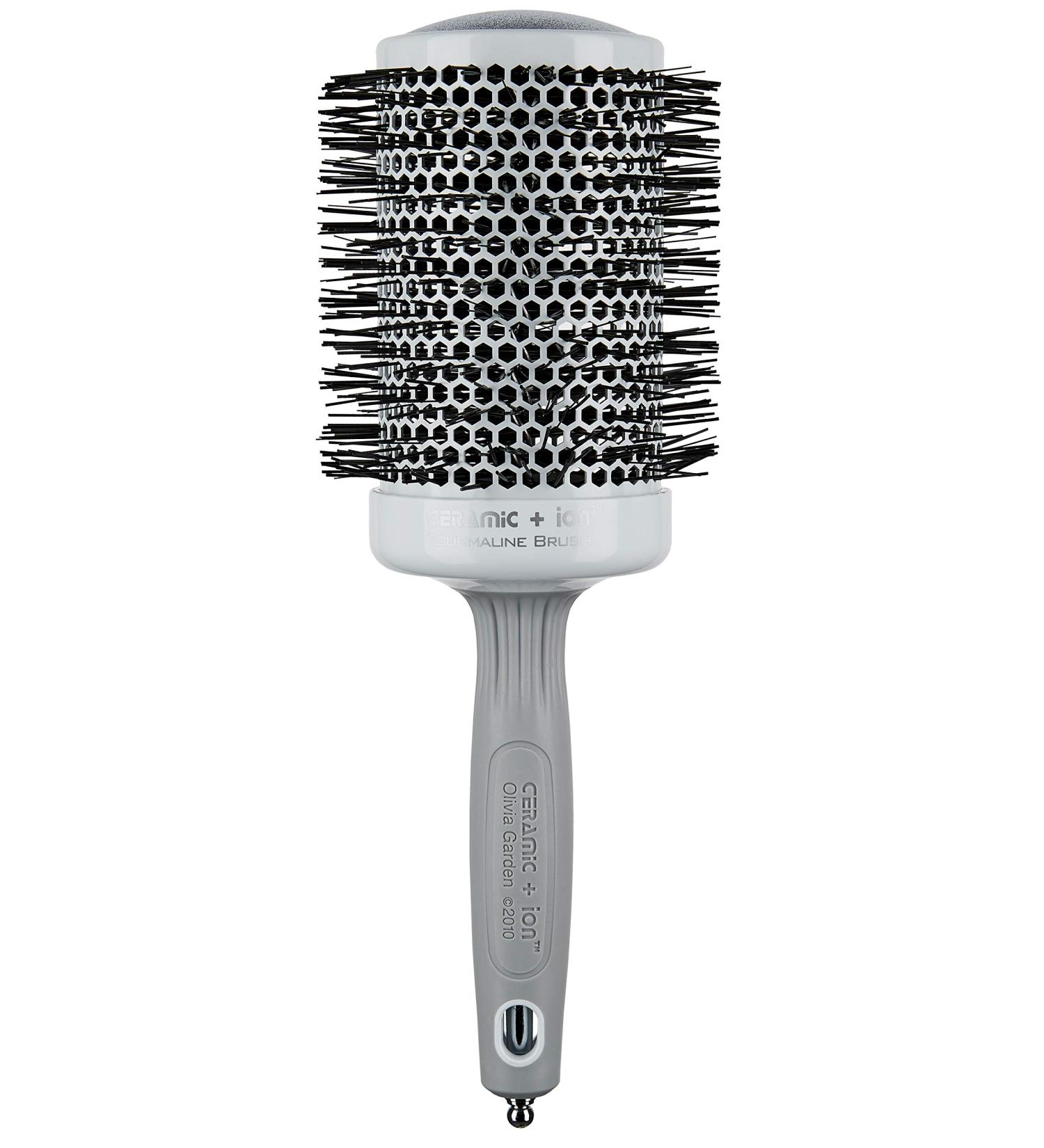 Olivia Garden Round Hair Brush Mega Ceramic + Ion 65mm - Antistatic Ceramic Body & Nylon Bristles for Perfect Styling - International Shipping - Buy Online on GoSupps.com