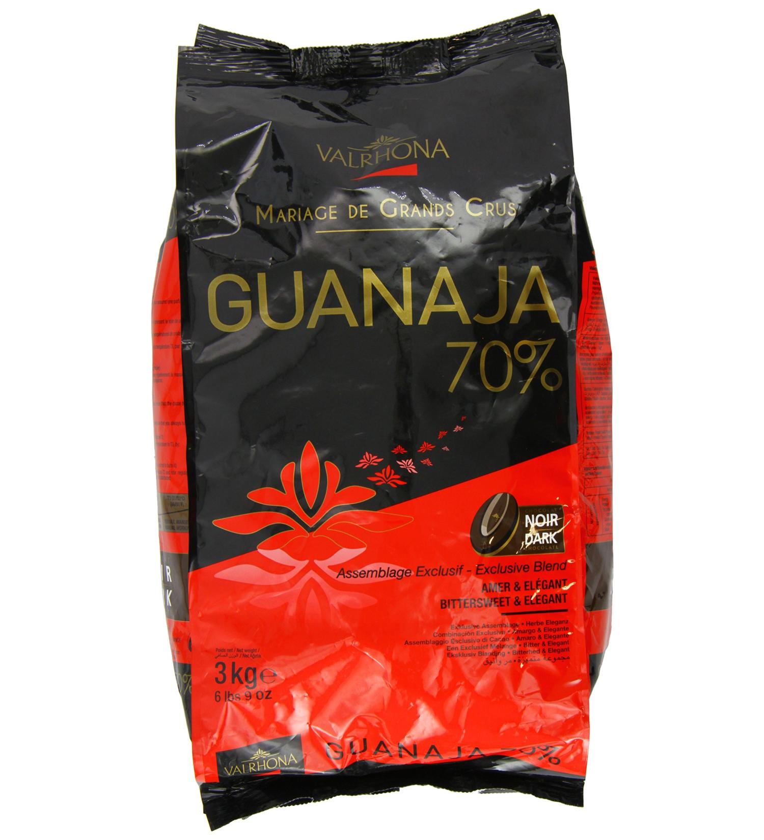 Valrhona Guanaja Dark Chocolate 70% Cacao Feves - 6.56 lb Bag for Baking - 1 Pack - Buy Online on GoSupps.com