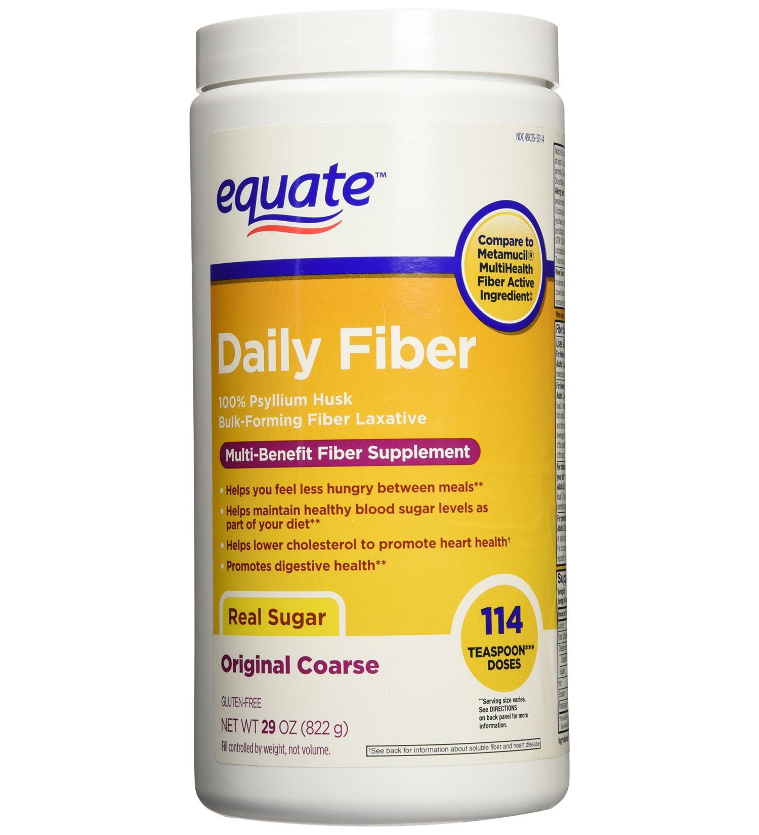 Equate Daily Fiber Powder 29 Oz - 114 Ct, Multi-Benefit Formula - Buy Online on GoSupps.com