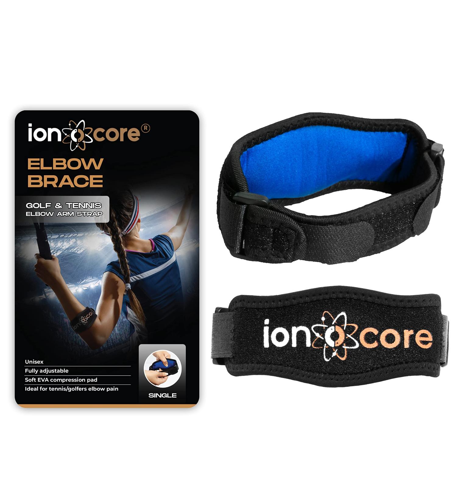 Ionocore Tennis Elbow Brace for Men and Women - Support for Tendonitis, Tennis Elbow & Golfers Elbow - Comfortable One-Size with Adjustable Strap - Buy Online on GoSupps.com