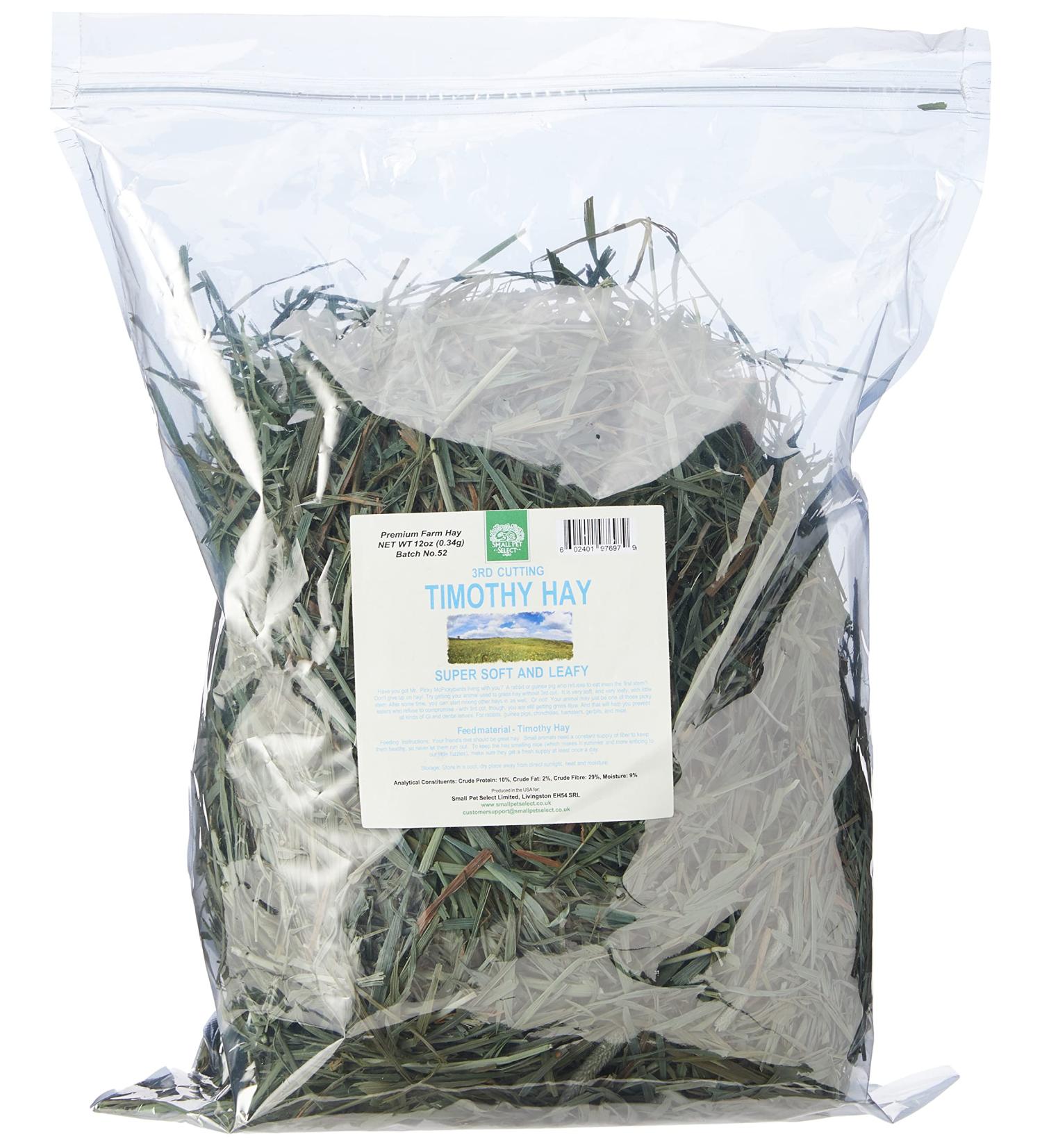 Small Pet Select 3rd Cutting Timothy Hay 12oz (.34kg) Timothy Hay 340.2 g (Pack of 1) - Buy Online on GoSupps.com