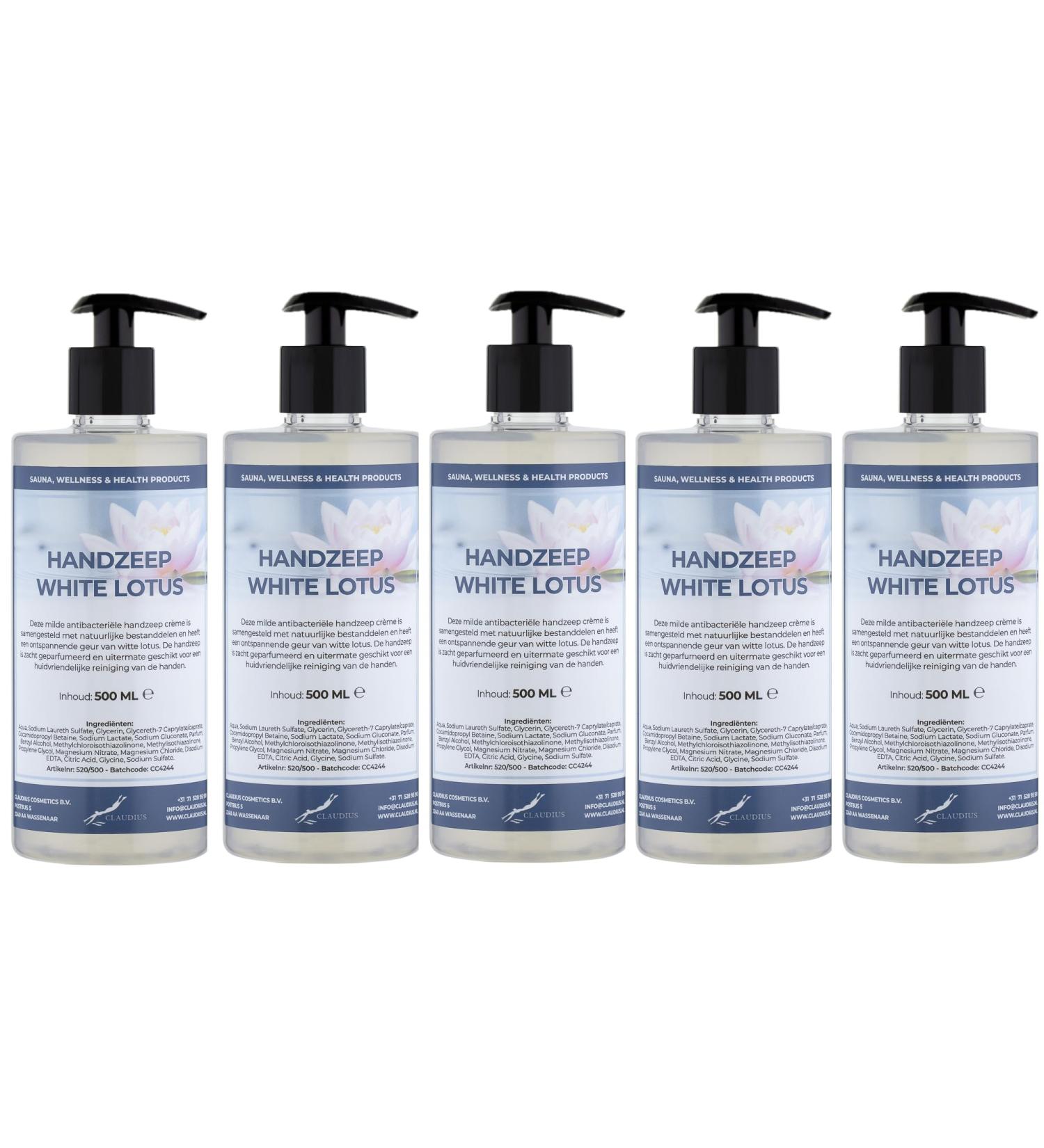 Claudius White Lotus Hand Soap 500ml - With Pumps - Pack of 5