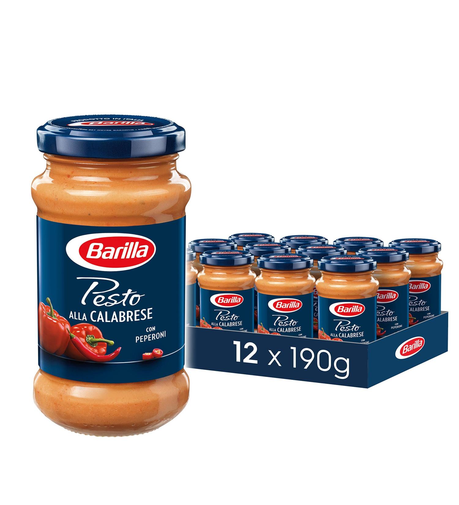 Barilla Red Pesto alla Calabrese 12-Pack (12x190g) - Authentic Italian Flavor for International Shipping - Buy Online on GoSupps.com