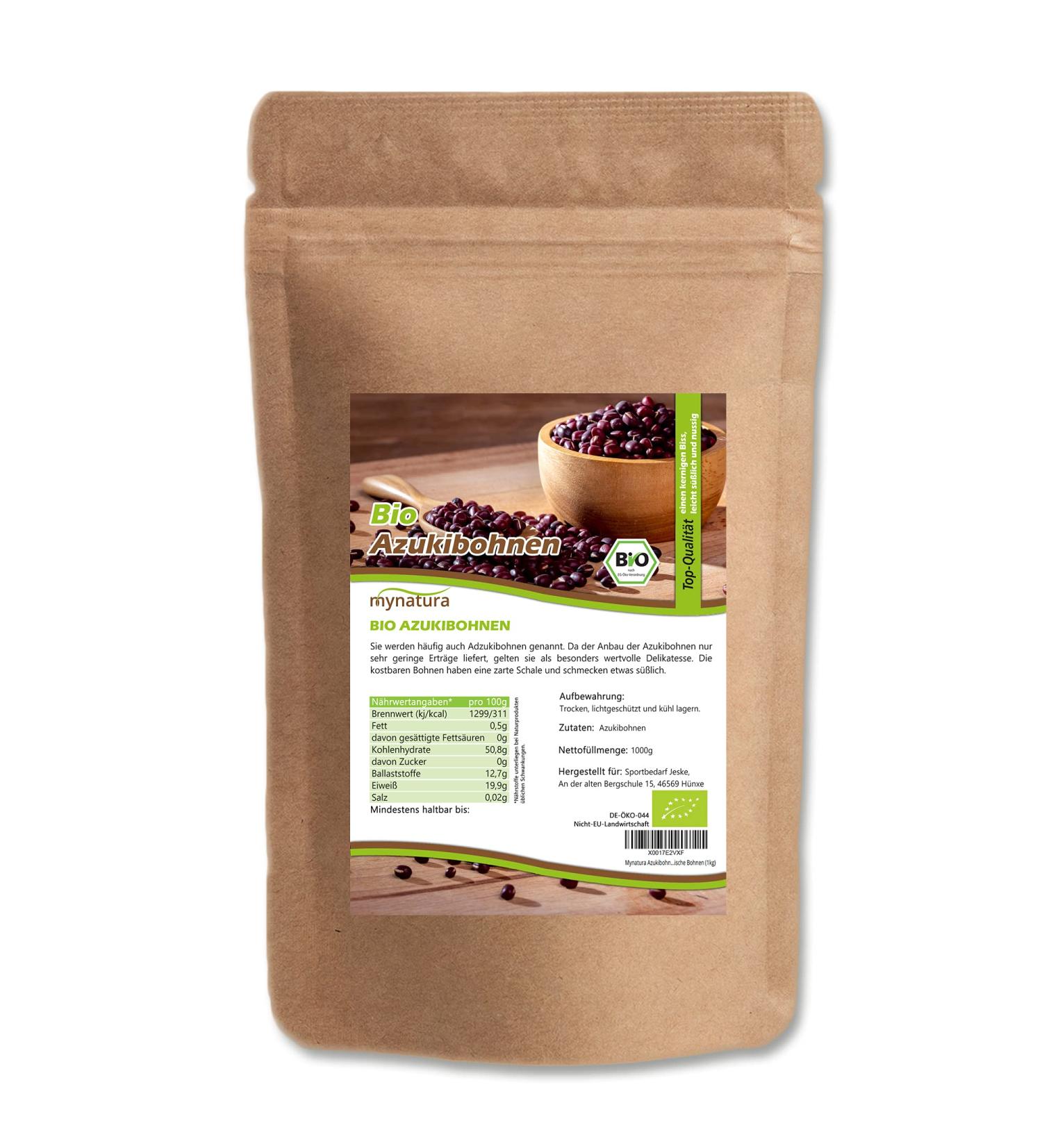 Mynatura Bio Azuki Beans | 2 x 1kg | Organic Japanese Legumes | Herbal Protein for Cooking - Buy Online on GoSupps.com