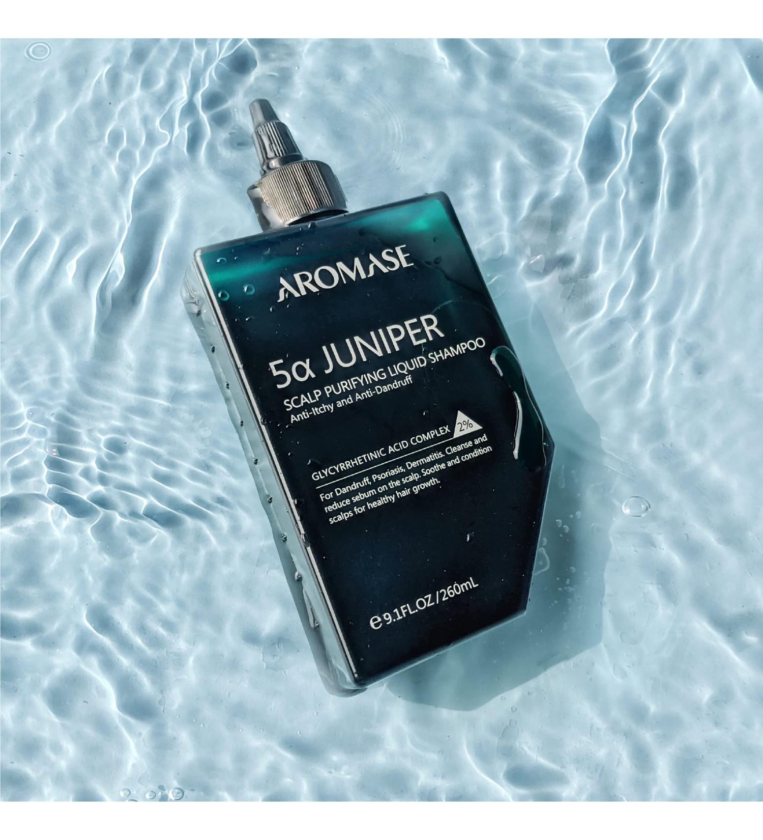 AROMASE 5a Juniper Scalp Purifying Liquid Shampoo - Award Winning Exfoliator for Dandruff, Psoriasis, Dermatitis - 9.1 Fl Oz - Ideal for Dry, Sensitive, and Oily Hair - Buy Online on GoSupps.com