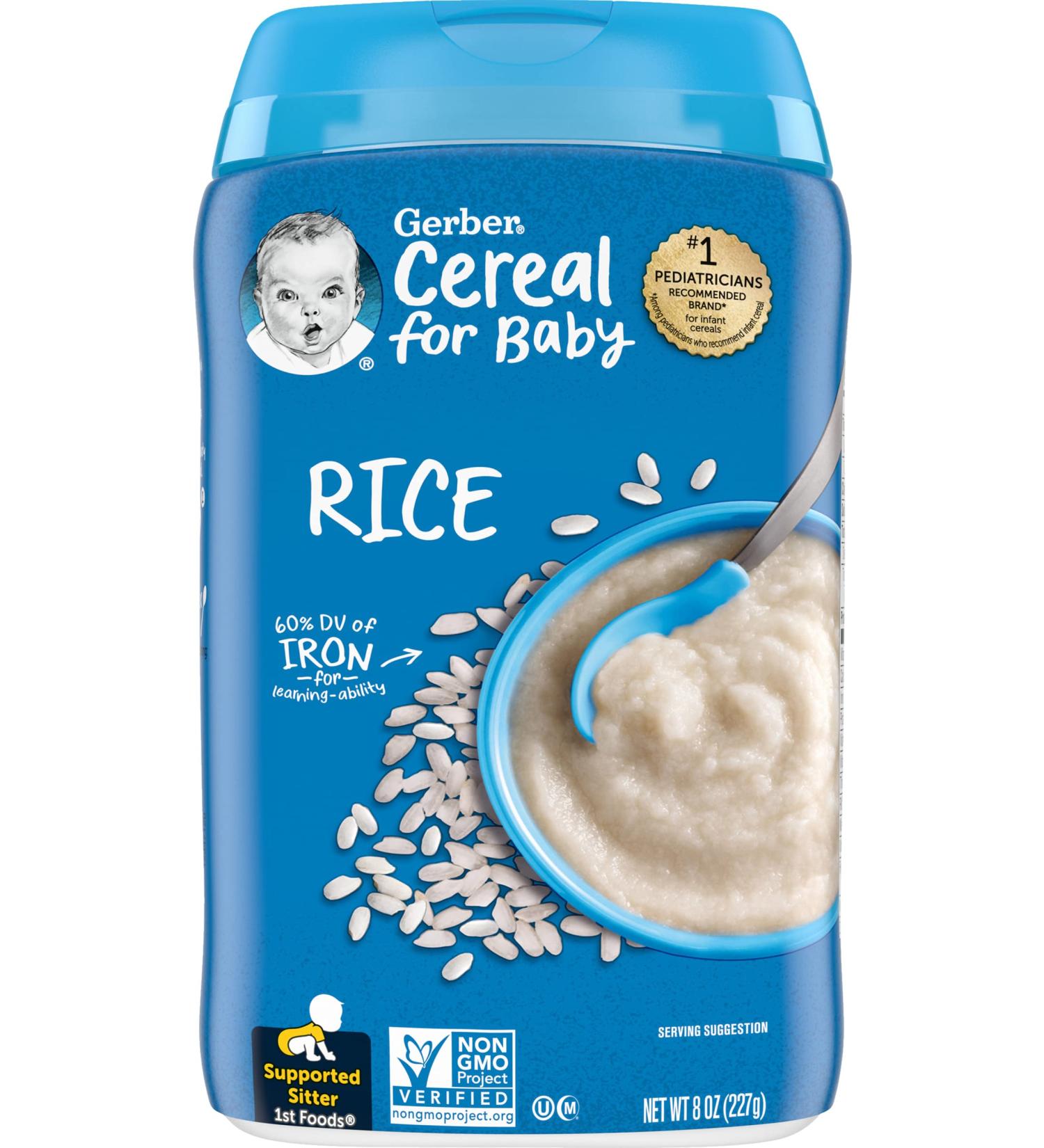 Gerber Rice Cereal Single Grain 8 oz - Nutritional Baby Food for Infants - Buy Online on GoSupps.com