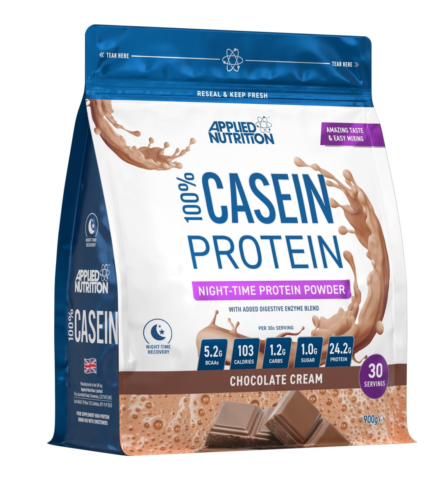 Applied Nutrition Casein Protein Powder - Micellar Casein Supplement Slow Release Protein (900g - 30 Servings) (Chocolate Cream) Chocolate Cream 900g (Pack of 1) - Buy Online on GoSupps.com