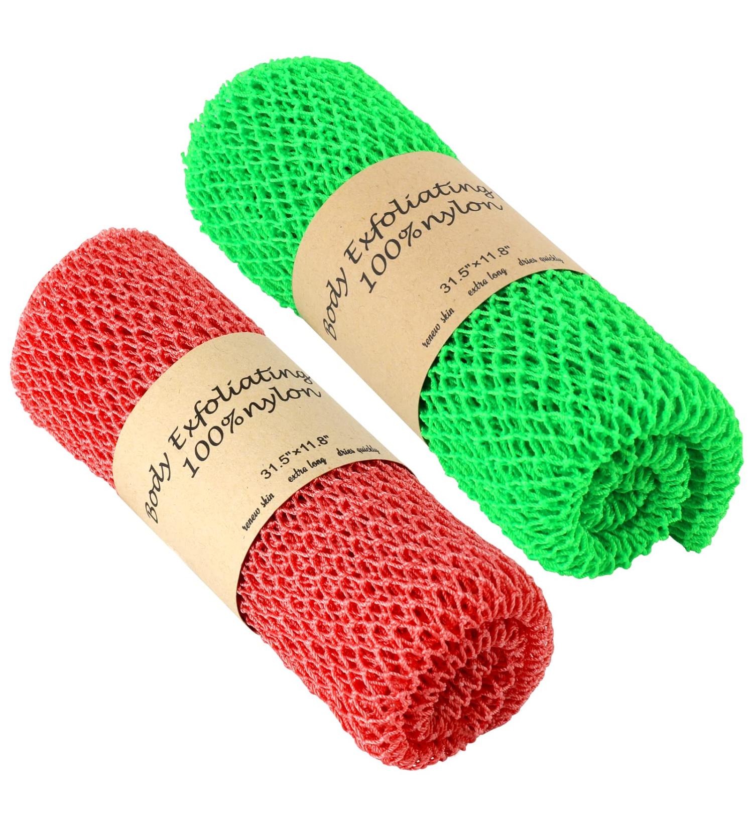 AbuQ 2-Piece African Exfoliating Net Sponge Set - Yellow-Blue | Smoother Skin, Daily Use - Buy Online on GoSupps.com