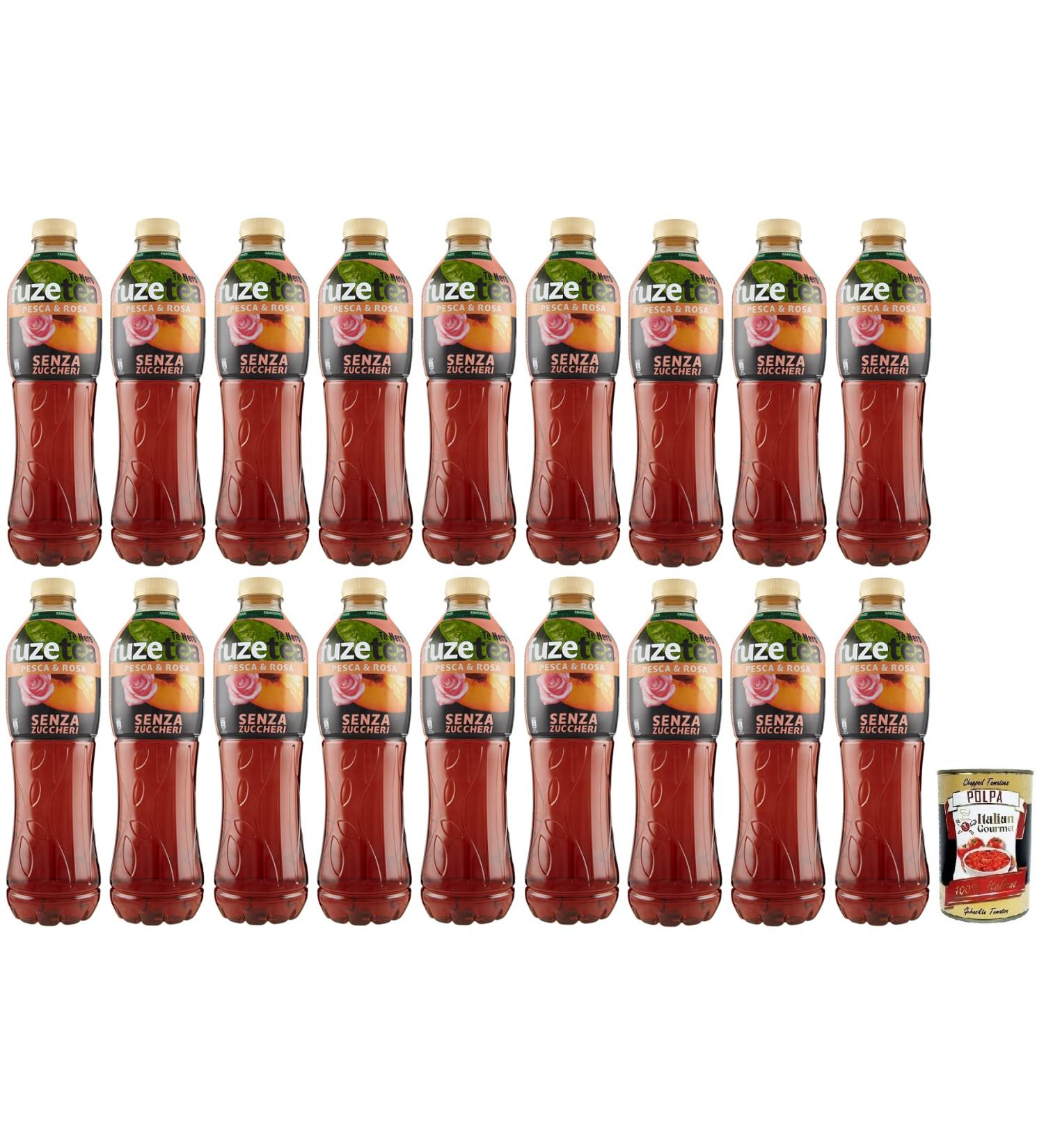  Italian Gourmet E.R. Fuze Tea Senza Zuccheri Pesca Set of 18 disposable PET bottles without sugar 1.25 l + 400 g Gourmet Italian Gourmet Pomodoro Pulp - Buy Online on GoSupps.com