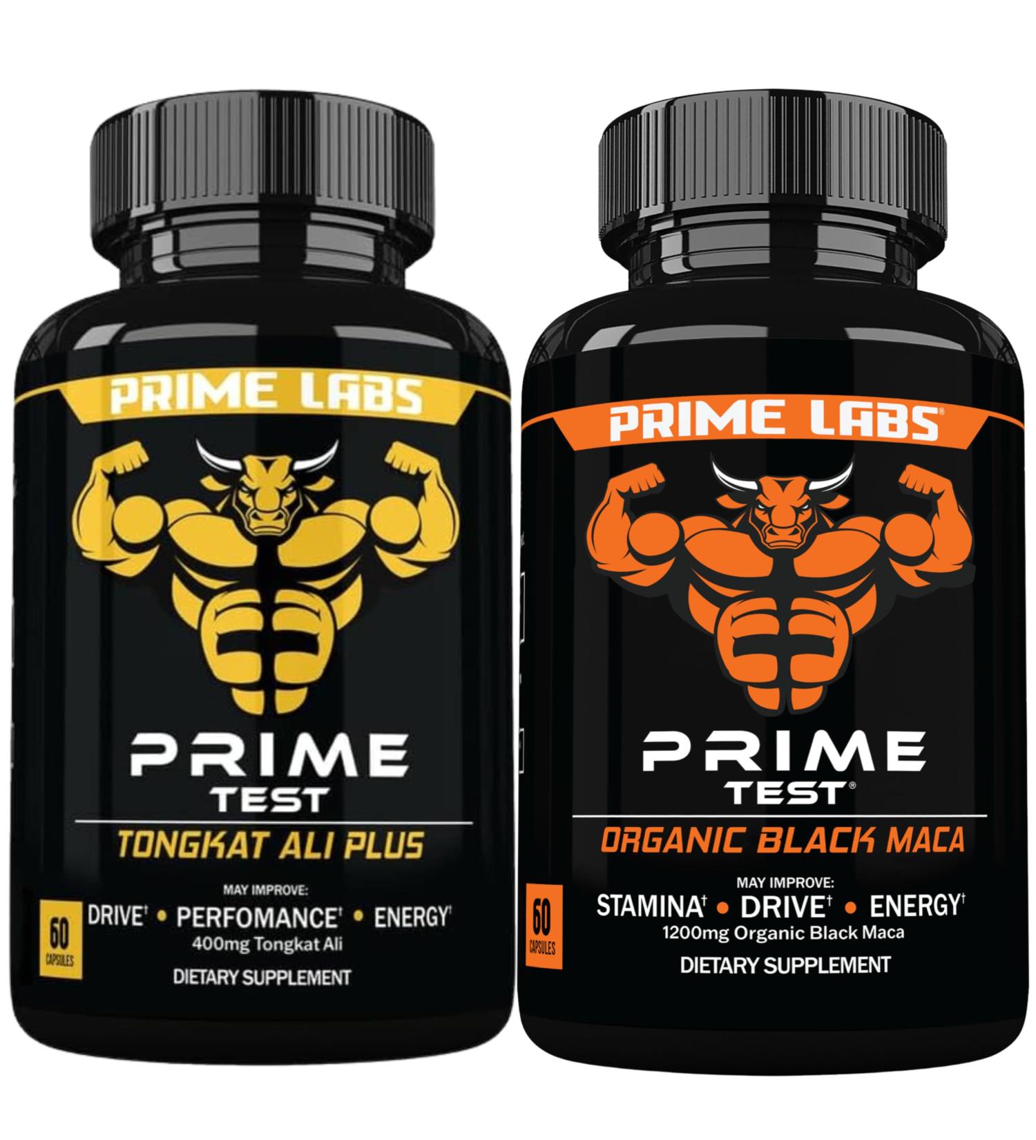 Prime Labs Tongkat Ali Plus (60 ct) + Organic Black Maca Capsules (60 ct) - Buy Online on GoSupps.com