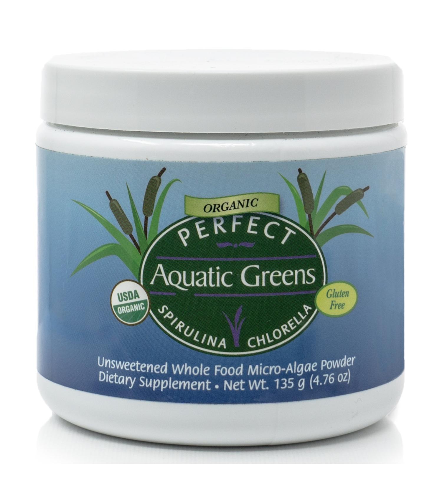 Organic Aquatic Greens Spirulina & Chlorella Powder - 135g by Perfect Supplements - Buy Online on GoSupps.com