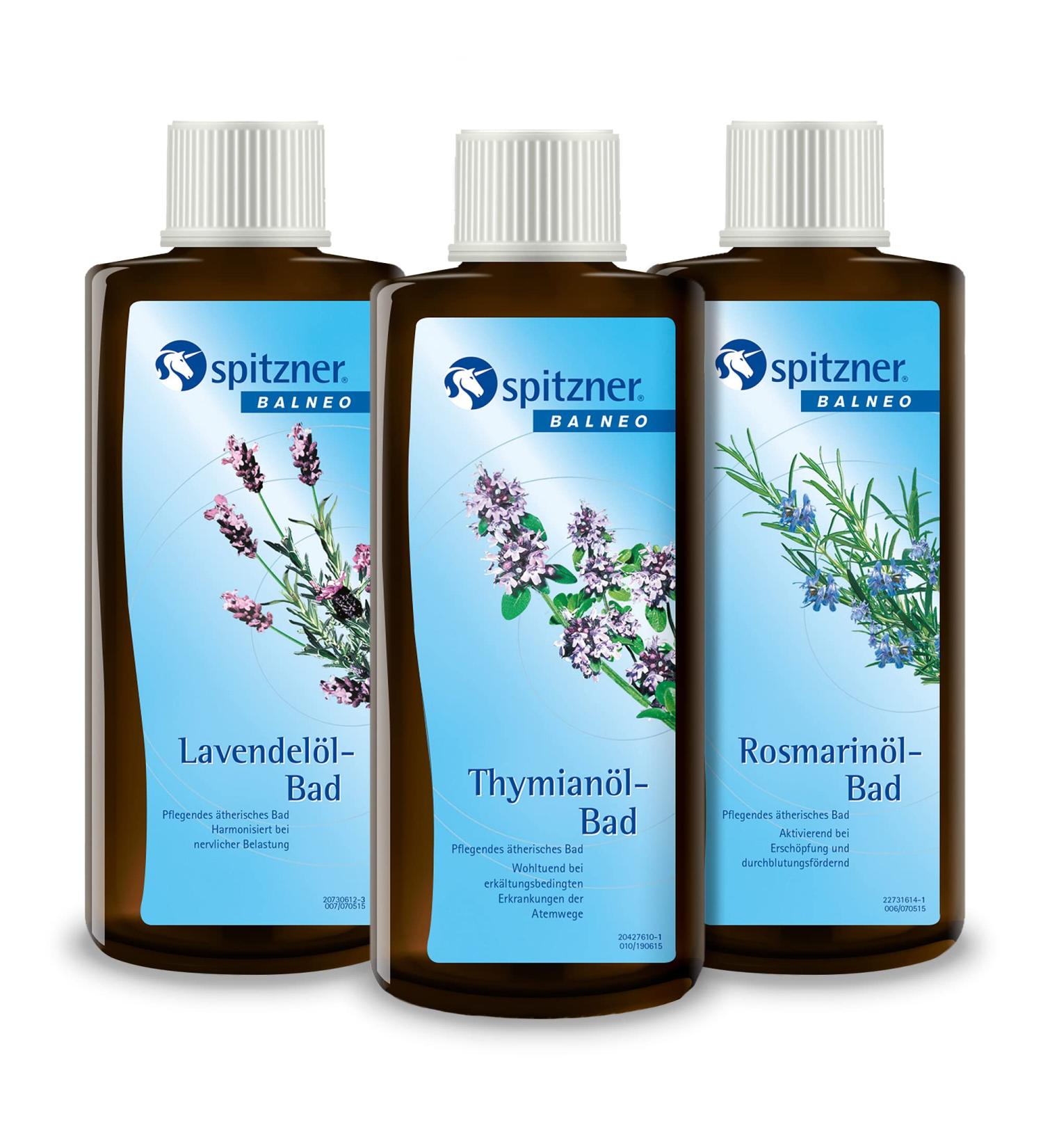 Buy Spitzner Bathing Additive SET (3 x 190 ml) | Health-Promoting Thyme Rosemary & Lavender Oil Baths | International Shipping Available - Buy Online on GoSupps.com