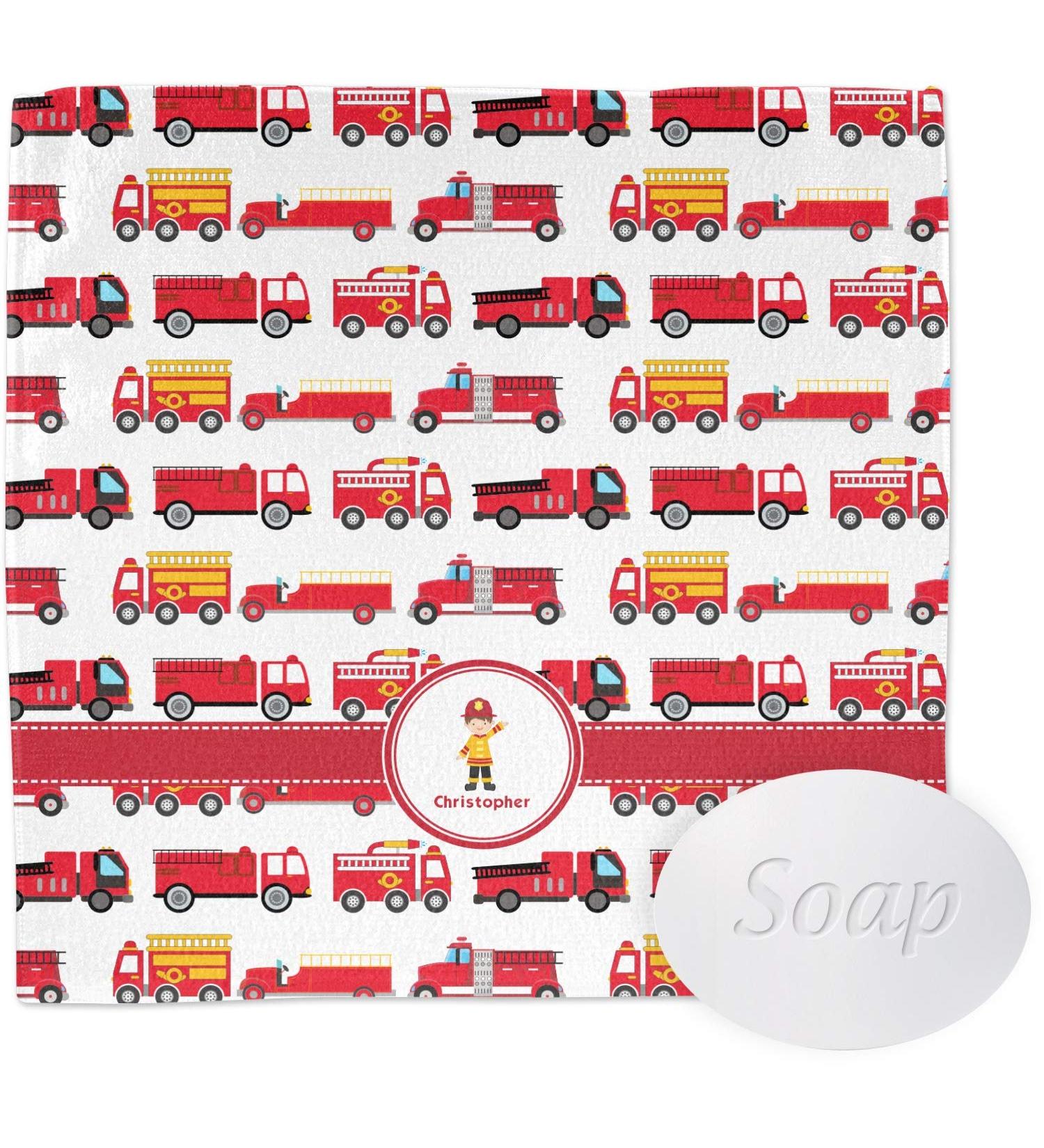 Personalized Firetrucks Washcloth - YouCustomizeIt | Custom Kids Bath Towels & Gifts - Buy Online on GoSupps.com