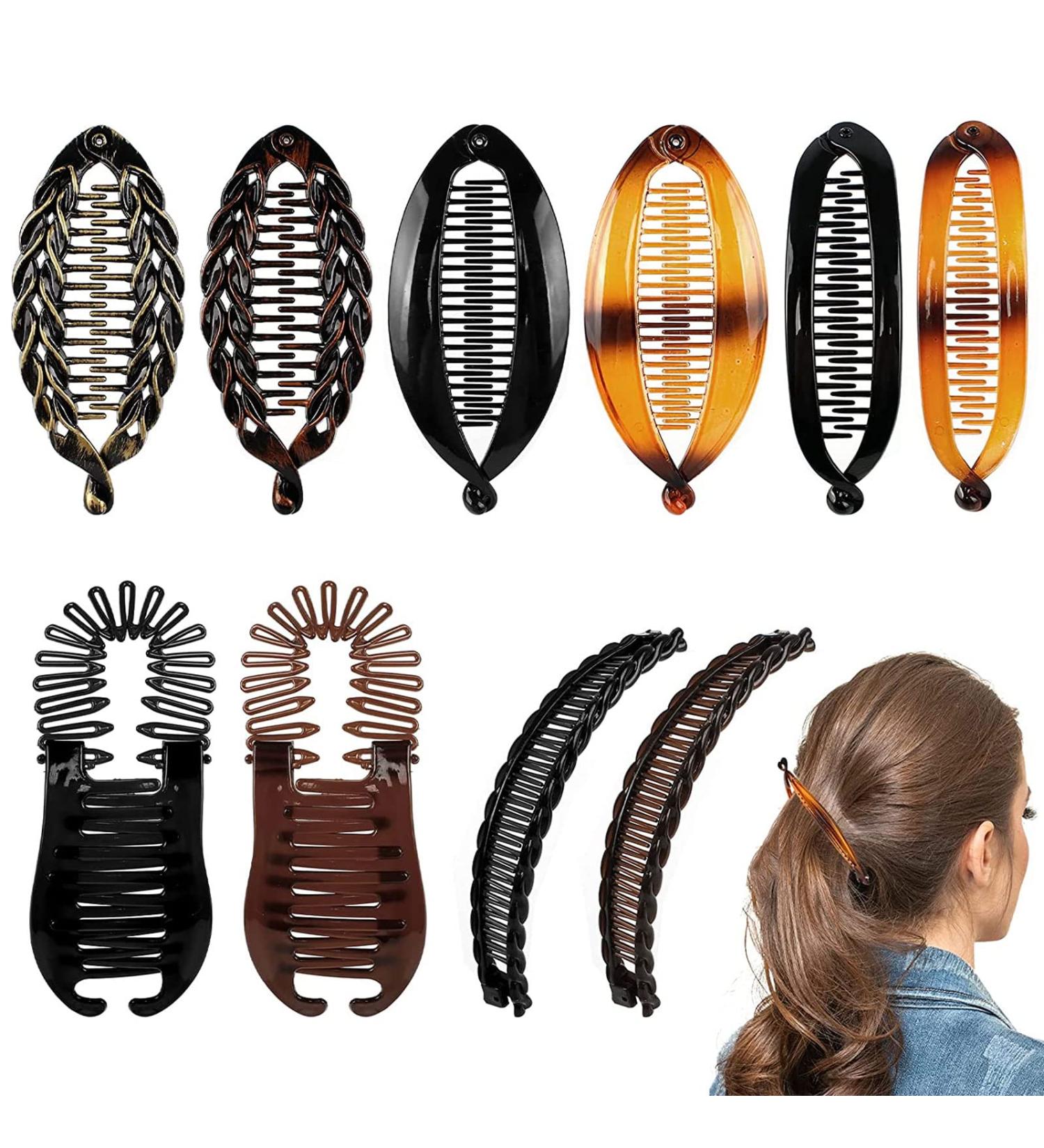 10-Piece Banana Hair Clip Set | Large Double Ridge Clips for Long Hair | Perfect Banana Ponytail Holders for Women & Girls - Buy Online on GoSupps.com