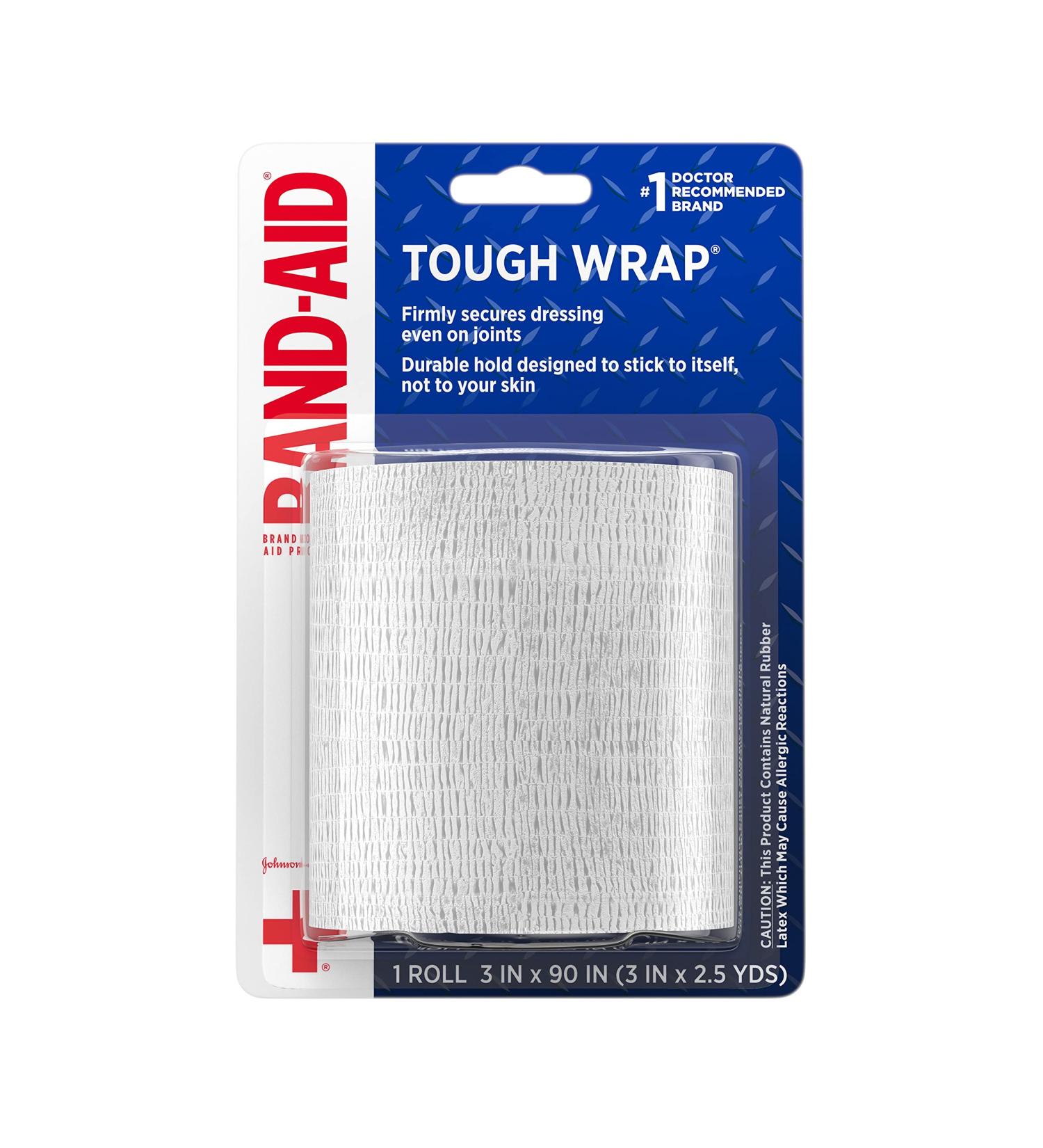 Band-Aid Tough Wrap - Self-Adherent Water-Resistant Wound Wrap (3 In x 2.5 Yd) - International Shipping Available - Buy Online on GoSupps.com