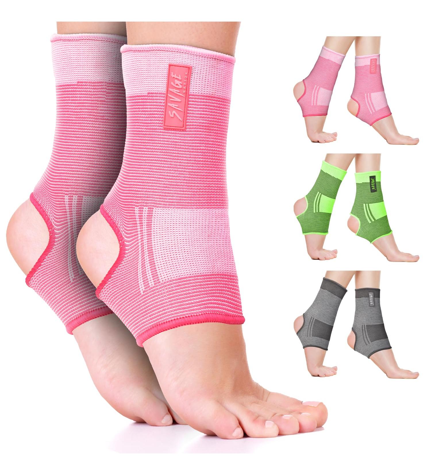 Ankle Brace for Men Women & Youth - Superior Sprained Ankle Support Sleeve for Running & Sports - Pink L/XL Compression Stabilizer & Wrap Support - Buy Online on GoSupps.com