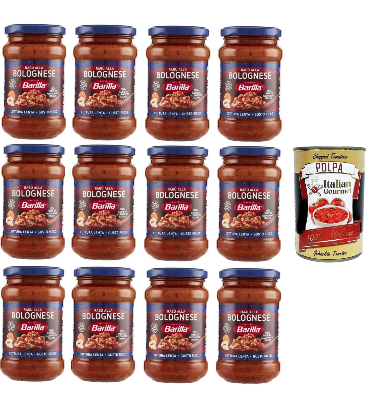  Italian Gourmet E.R. Barilla Sugo Rag alla Bolognese Ready Sauces for Italian Tomato and Selected Gluten Free Meat 400g + Gourmet Italian Polpa 400g - Buy Online on GoSupps.com