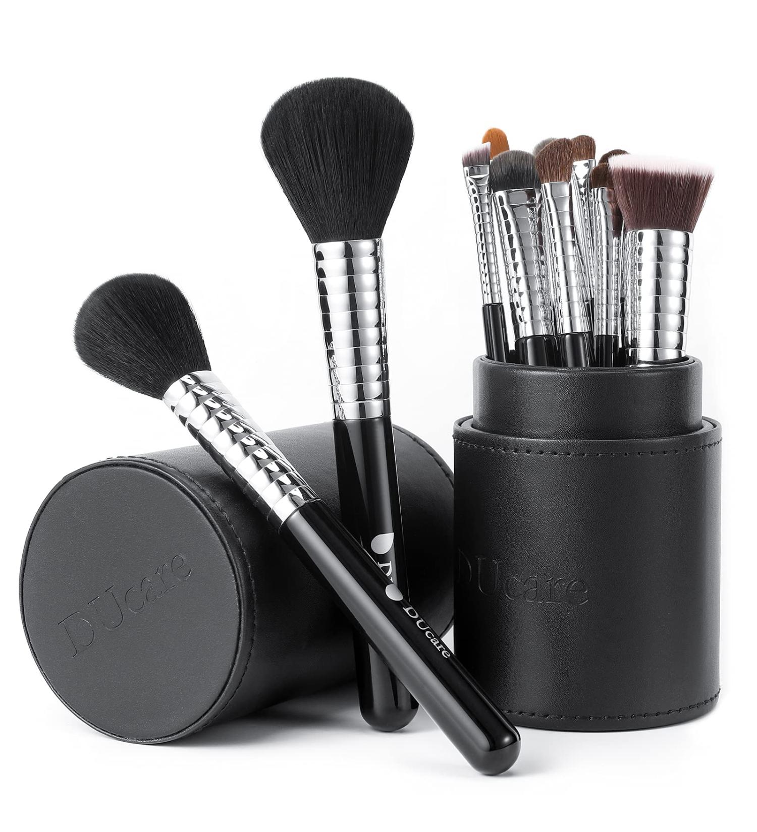 Ducare 11-Piece Professional Makeup Brush Set | Premium Soft Brushes with Fashionable Wood Handles & Holder | High-Quality Beauty Tools - Buy Online on GoSupps.com