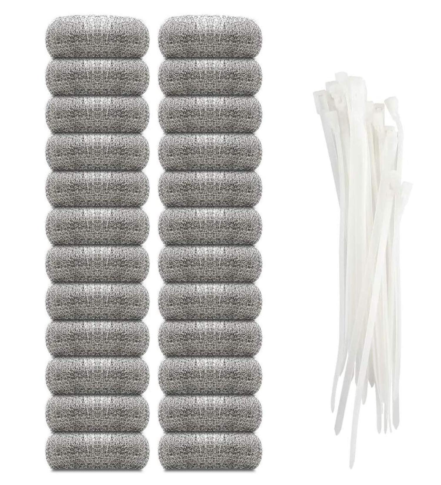 Stainless Steel Washing Machine Lint Traps Set with 24 Cable Ties - 24 Pieces - Buy Online on GoSupps.com