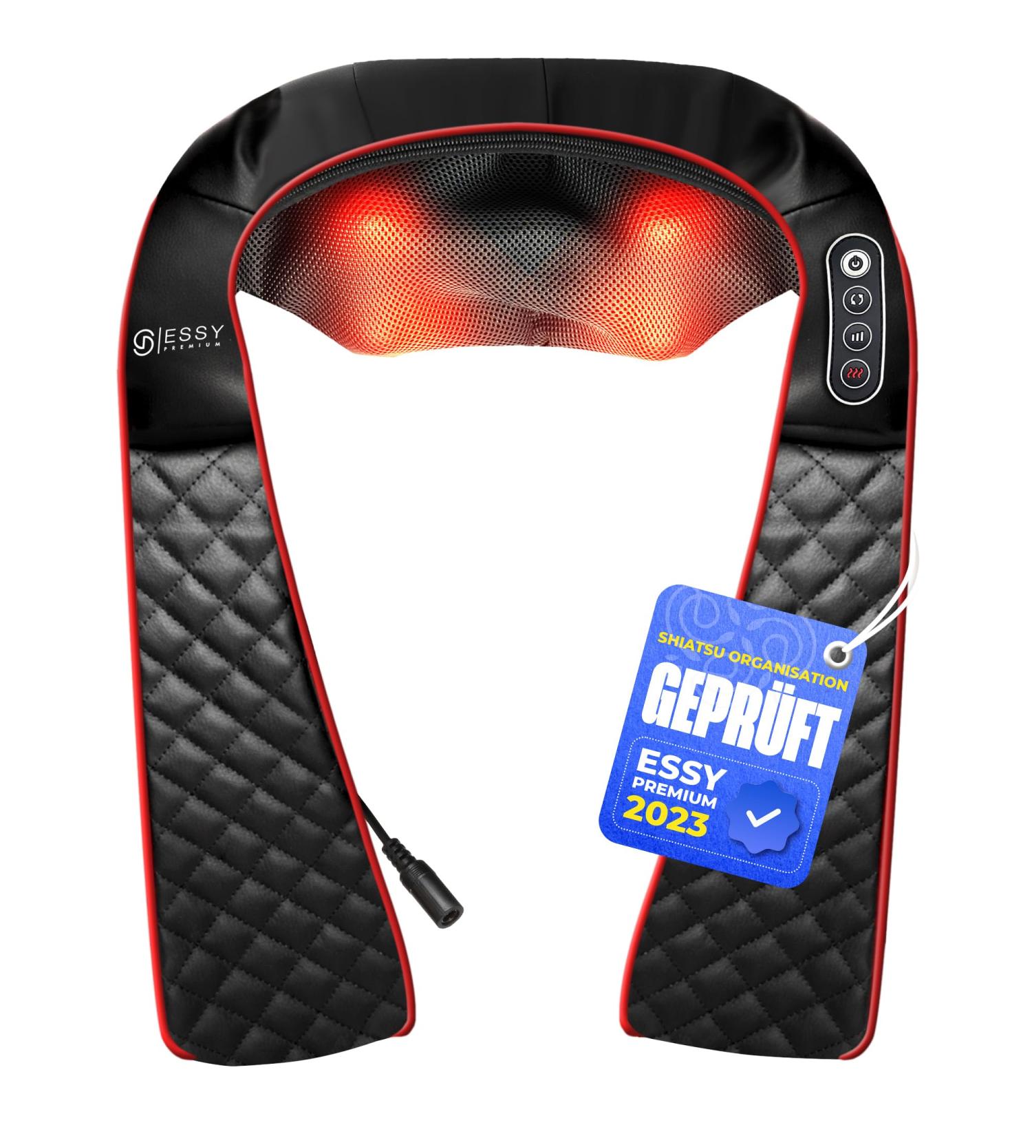 Shiatsu Neck Massage Device with Heat - Back & Shoulder Relaxation Roller for Neck Pain Relief | EU Shipping - Buy Online on GoSupps.com