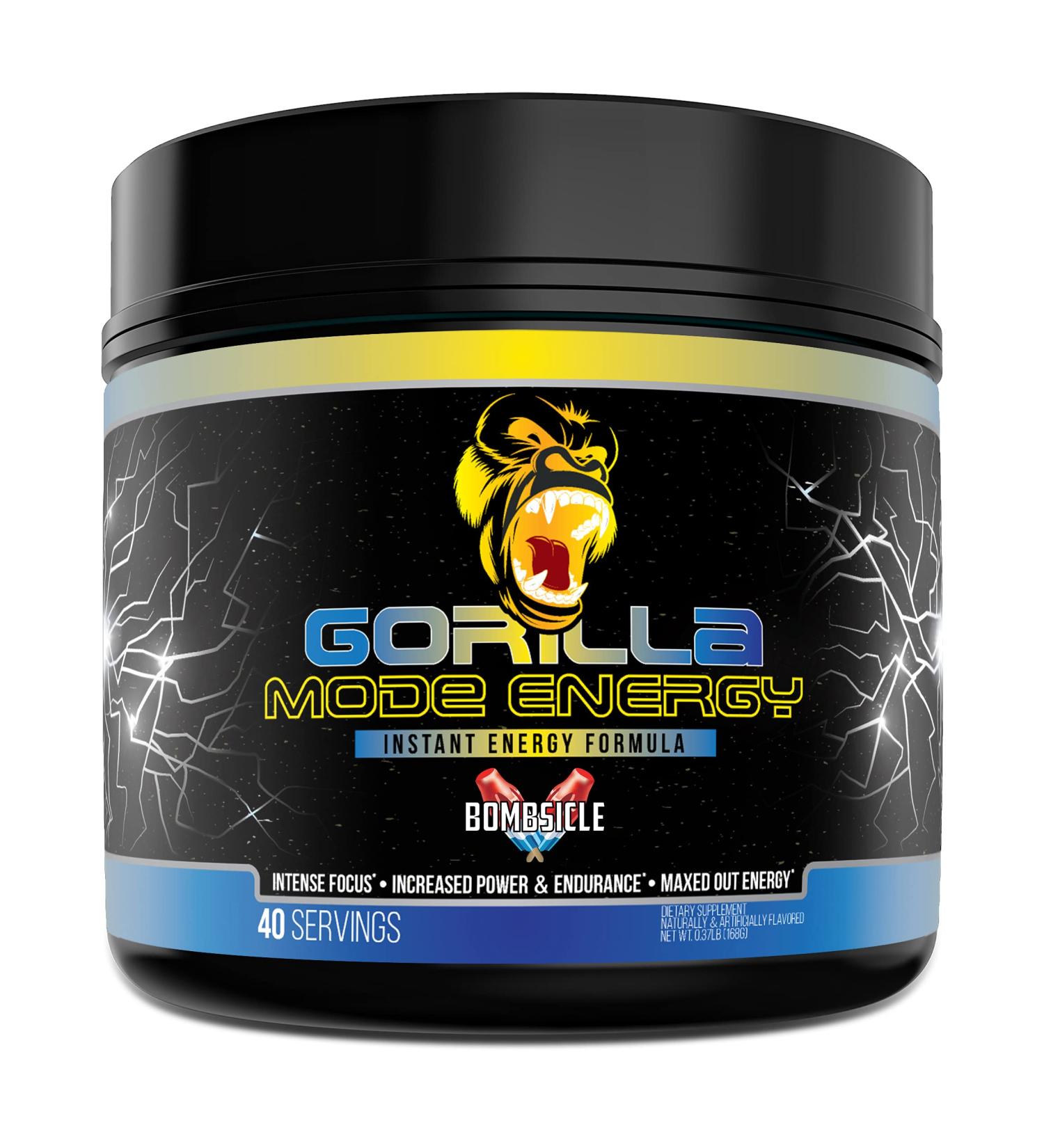 Gorilla Mode Stim Energy Pre-Workout Formula - Intense Focus & Clean Energy - 170g (Bombsicle) - Buy Online on GoSupps.com