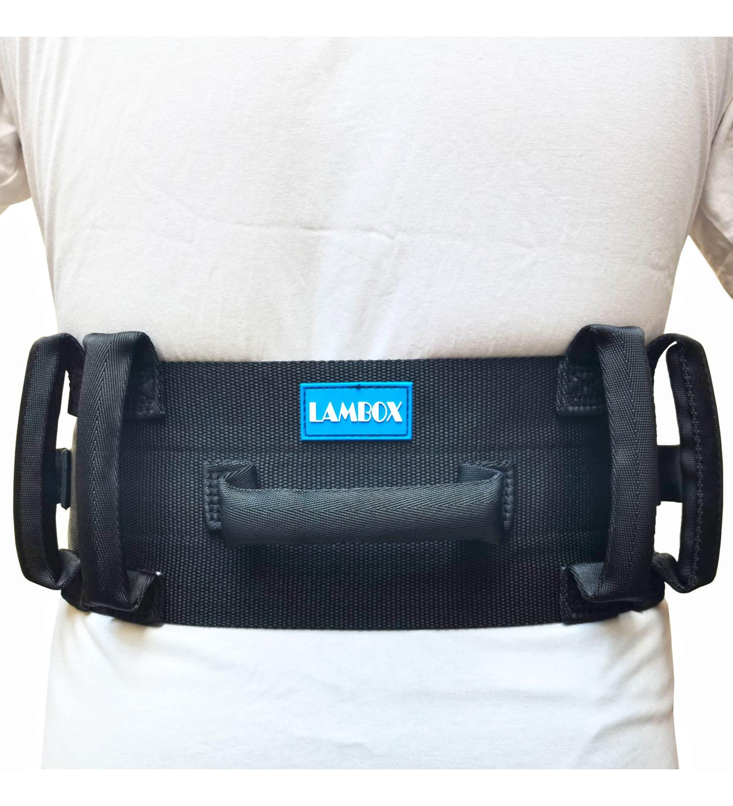 LAMBOX Gait Belt-Transfer Belt with 7 Soft Black Handles and Plastic Release Buckle - Medical Nursing Safety Gait Assist Device for Elderly and Seniors - Buy Online on GoSupps.com