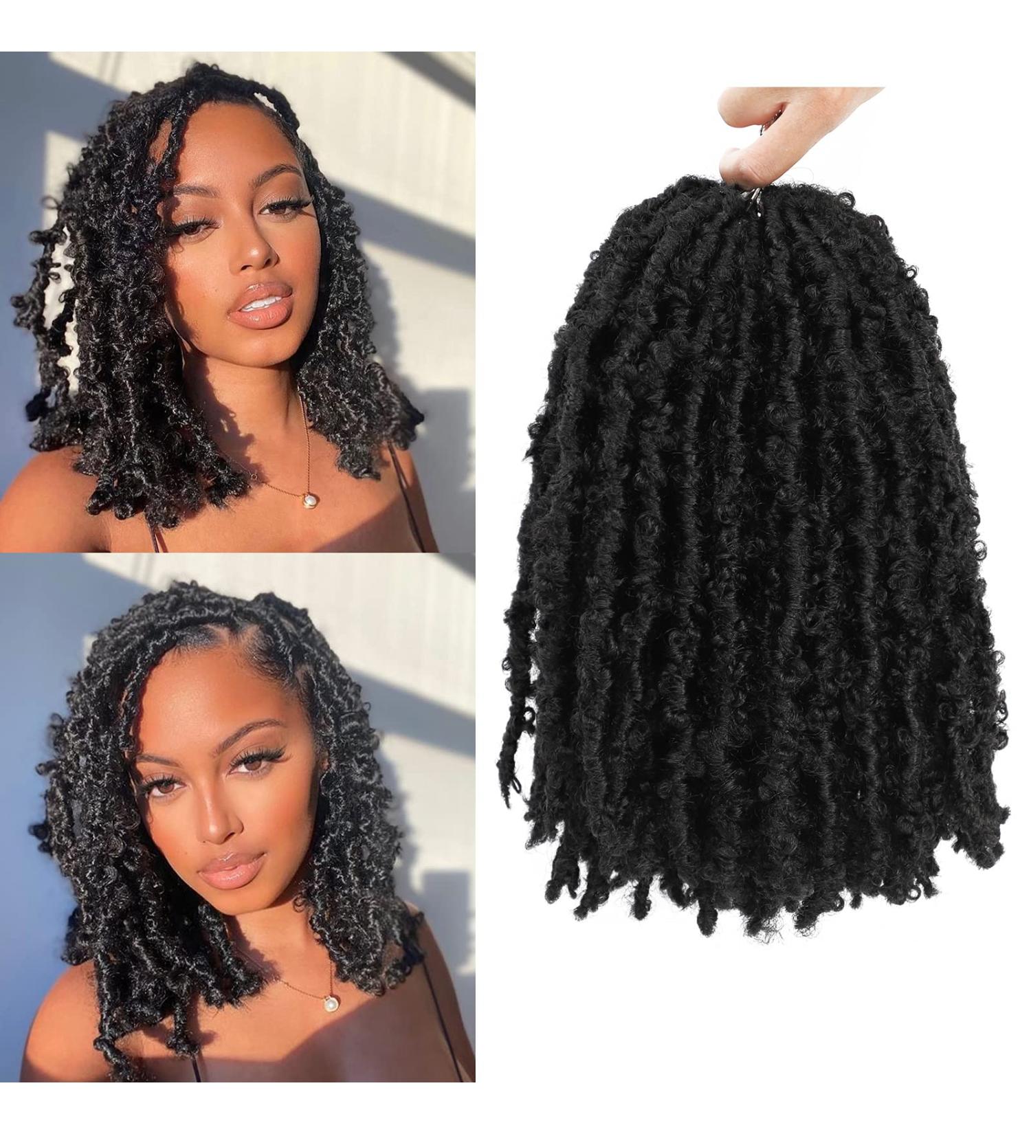 12 Butterfly Locs Crochet Hair 8 Packs Distressed Faux Soft Pre Looped Braids for Black Women (#1B) - Pack of 8 - Buy Online on GoSupps.com