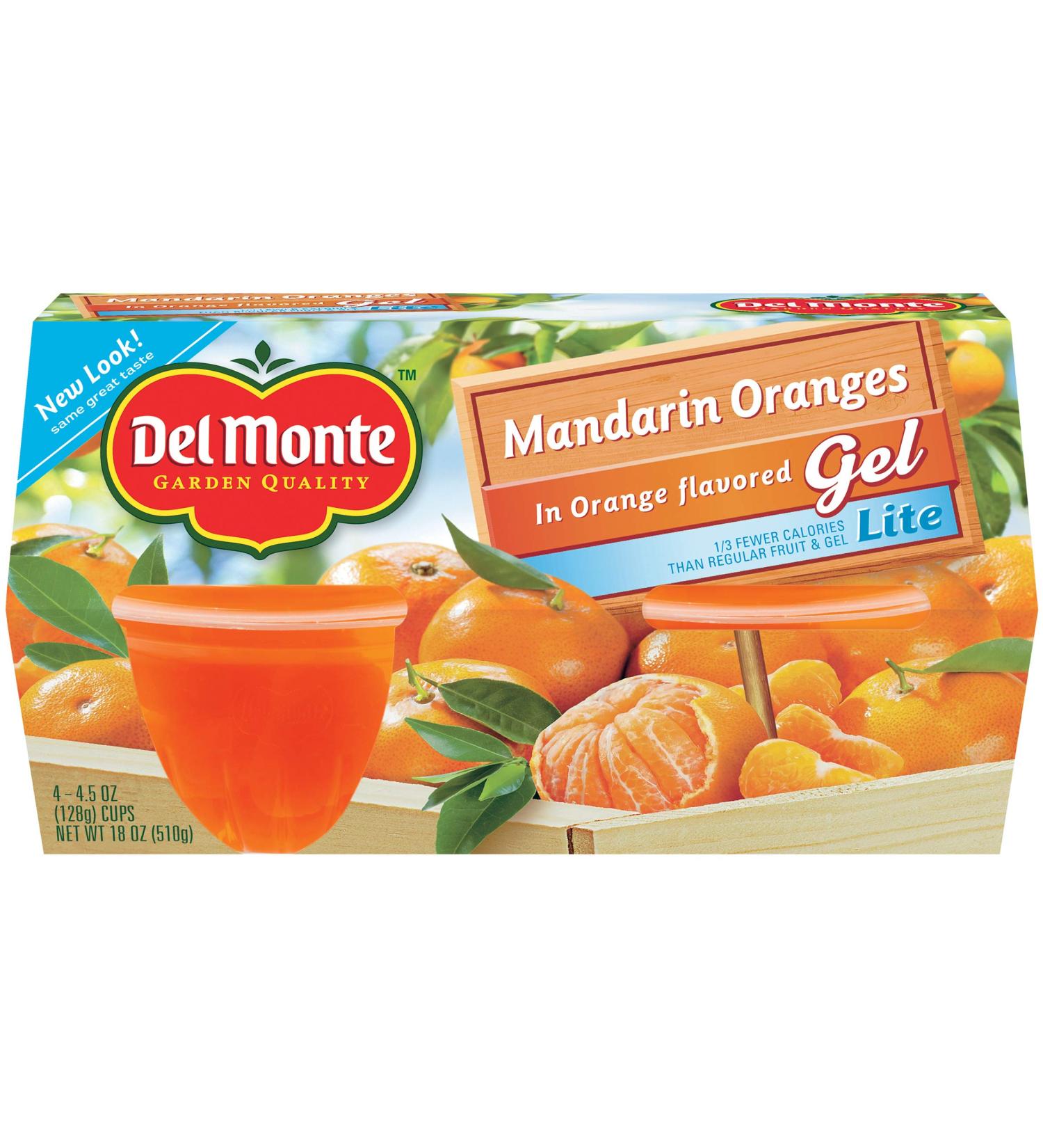 Del Monte Mandarin Oranges in Lite Orange Flavored Gel - 4.4 oz Plastic Fruit Cups - Buy Online on GoSupps.com