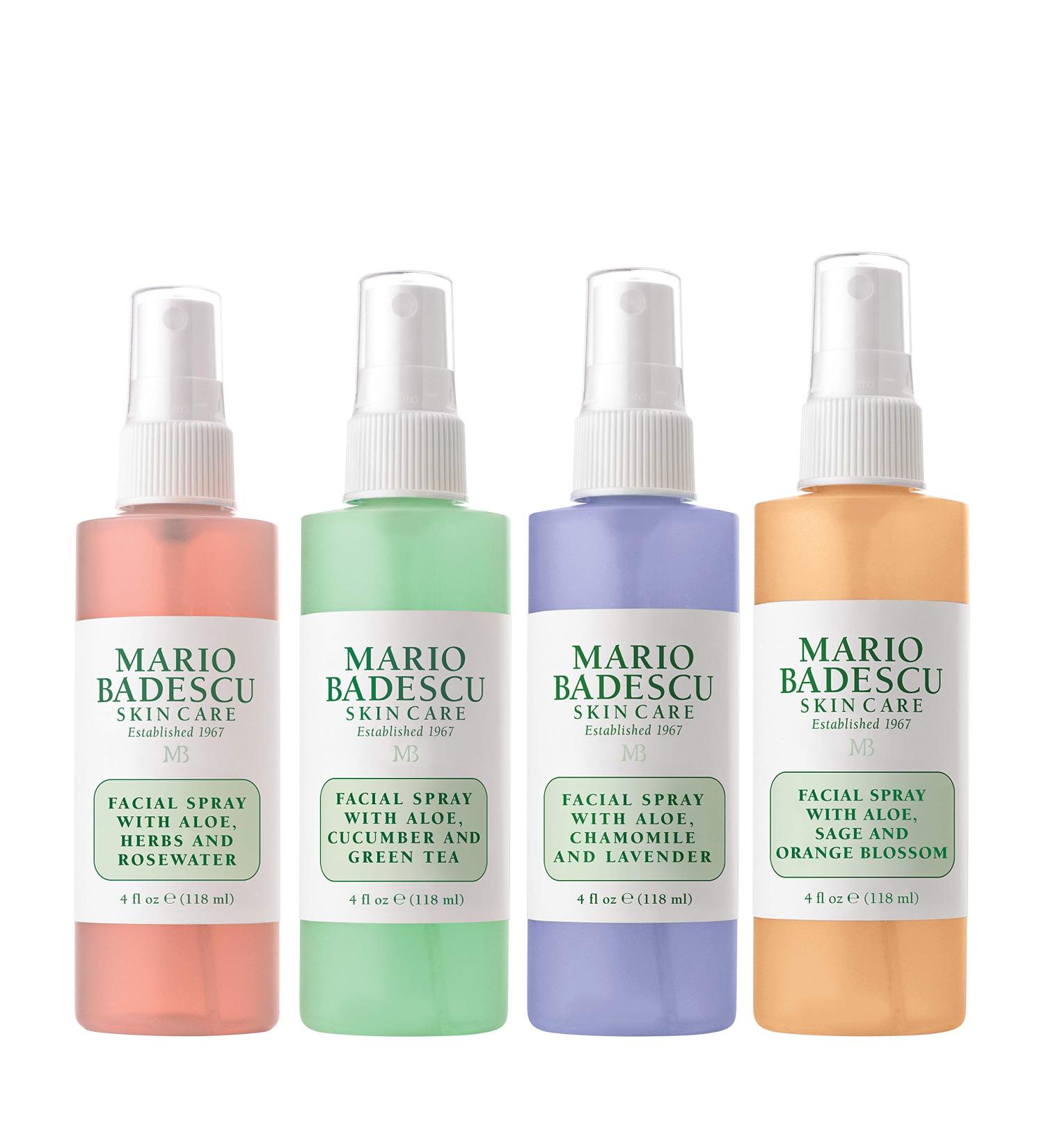 Mario Badescu Facial Spray Collection with Rose Water Cucumber Lavender and Orange Blossom Multi-Purpose Cooling and Hydrating Face Mist for All Skin Types Dewy Finish 4 Fl Oz (Pack of 4) - Buy Online on GoSupps.com