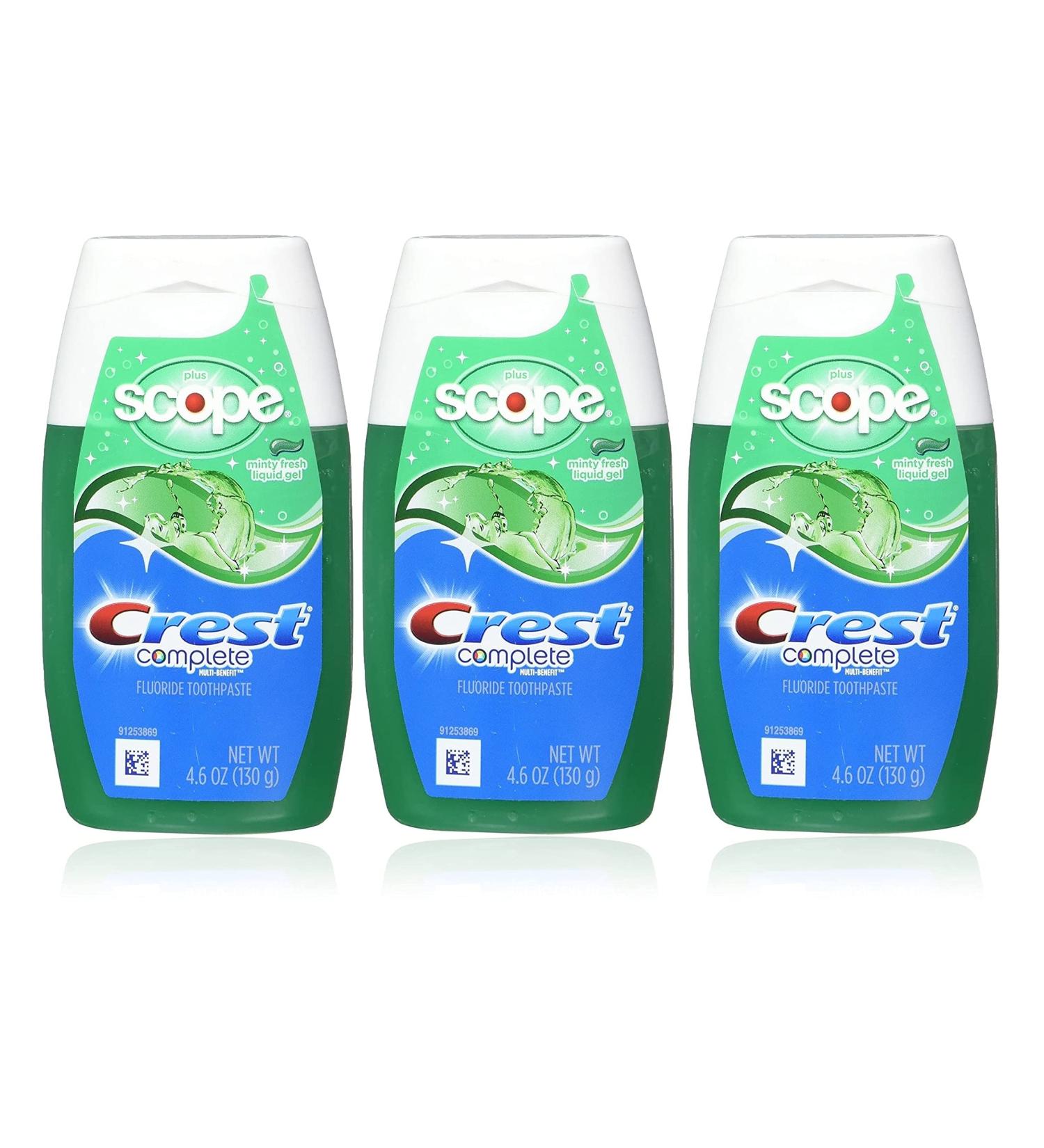 Crest Complete Whitening + Scope Tartar Control Toothpaste 4.6oz - Minty Fresh Gel - Pack of 3 - Buy Online on GoSupps.com
