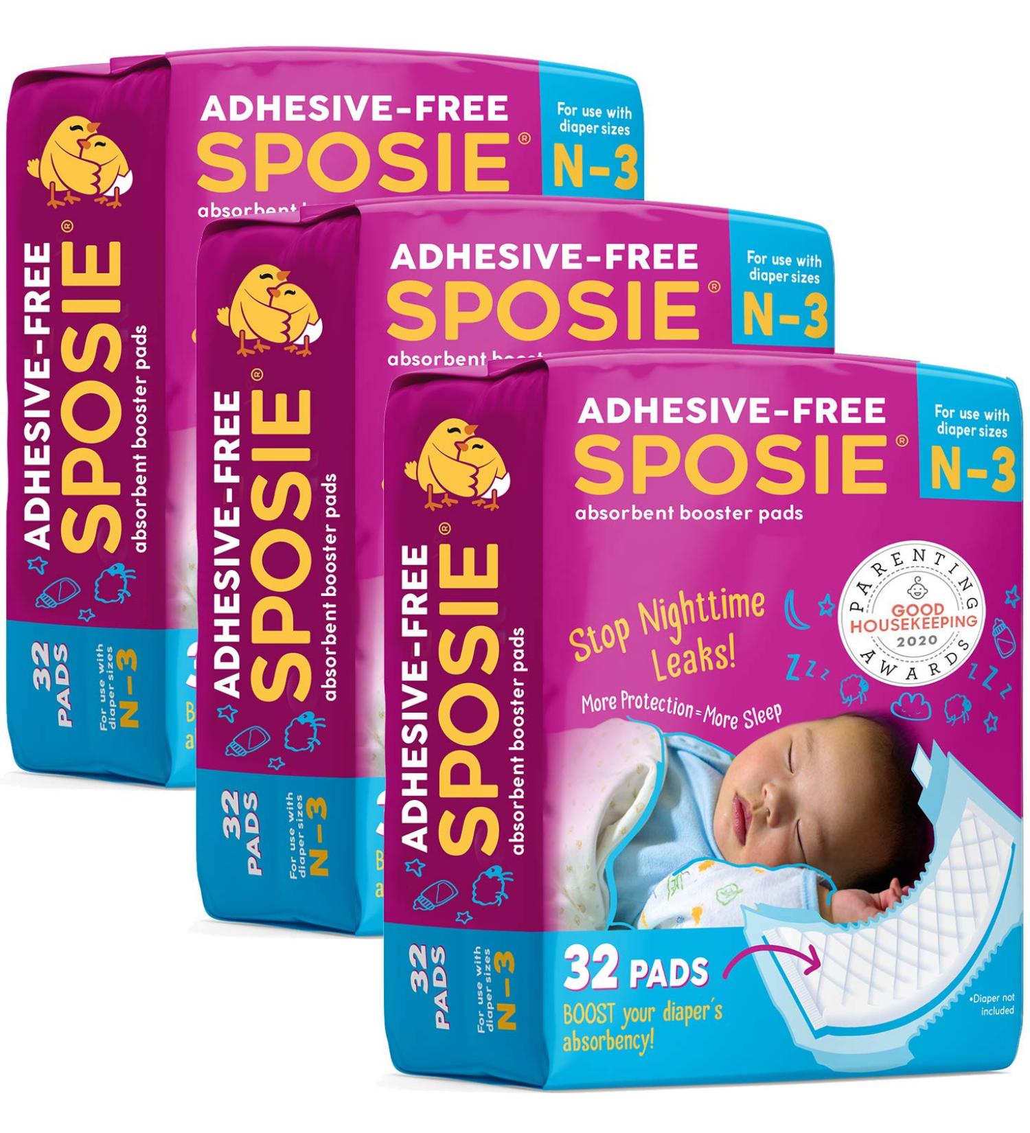 Sposie Overnight Diaper Booster Pads | 96 Insert-Pads | No Adhesive | Disposable Nighttime Protection for Newborns to Size 3 Diapers - Buy Online on GoSupps.com