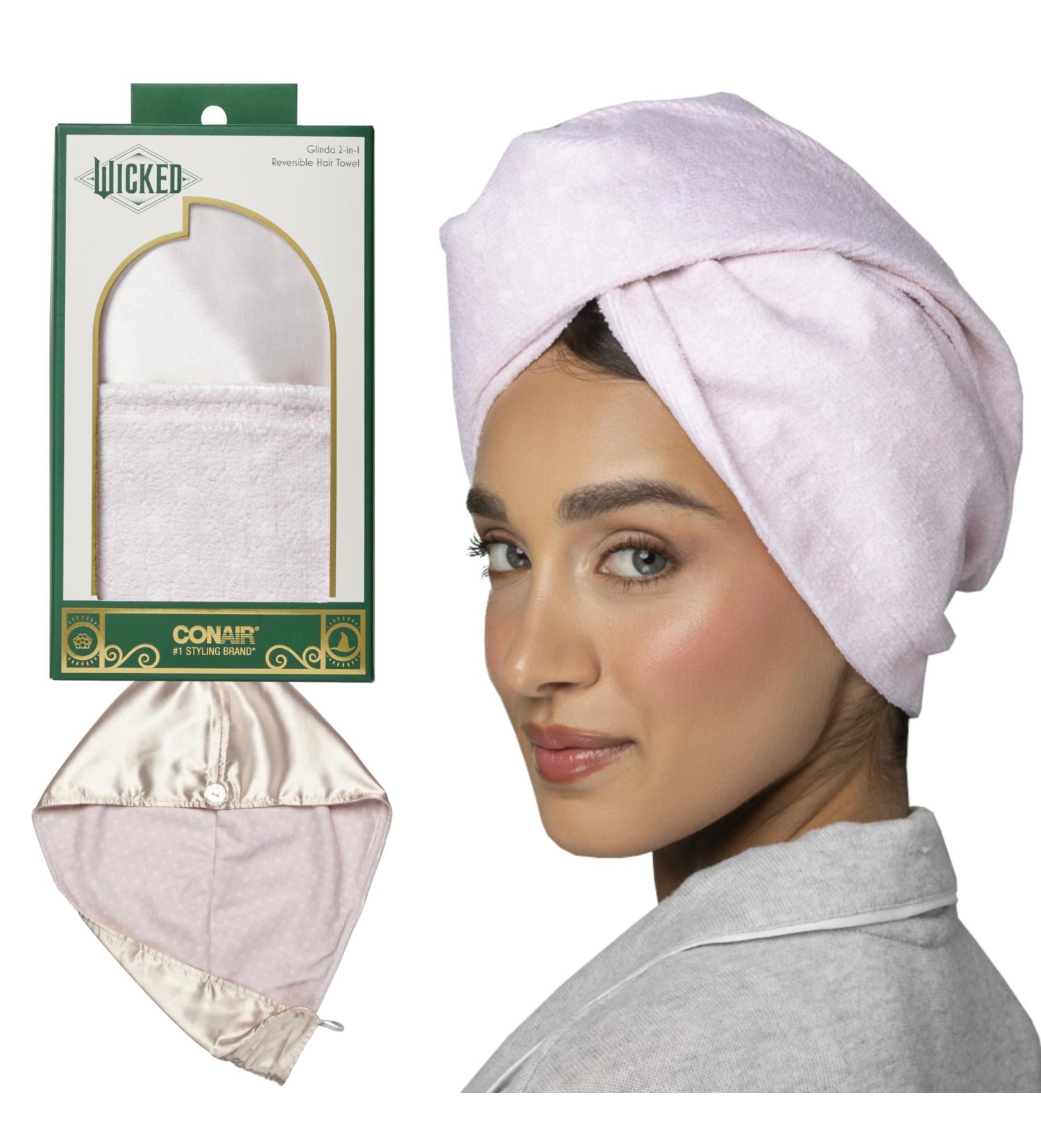 Conair Wicked Glinda Satin Hair Towel Wrap - Pink | Hair Towel for Women | Perfect Gift Set & Gift for Her | Scunci 1 Count - Buy Online on GoSupps.com