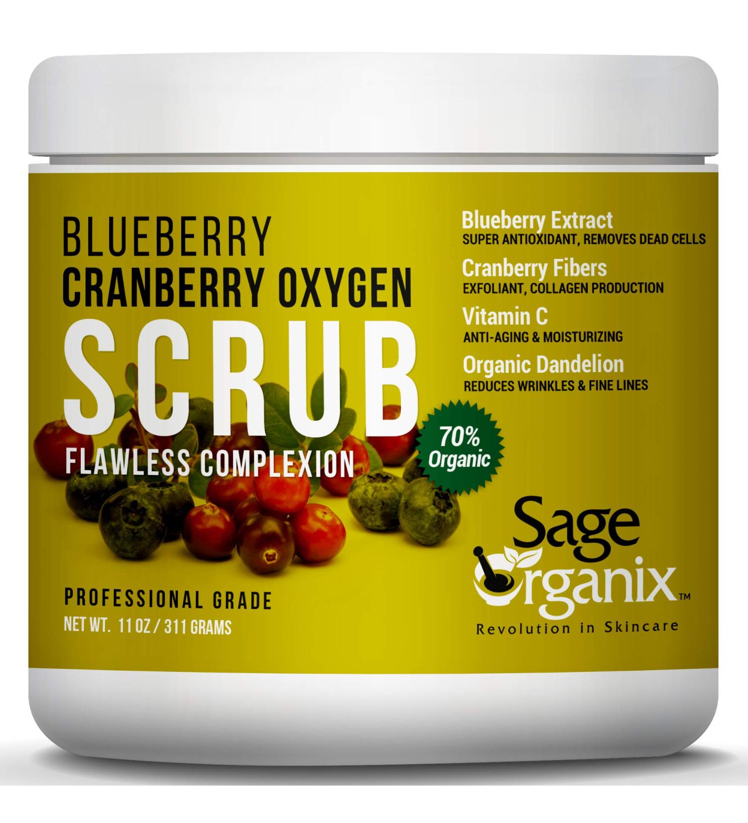Blueberry Cranberry Oxygen Scrub - Exfoliating Body Scrub for Glowing Skin | Shop Internationally - Buy Online on GoSupps.com