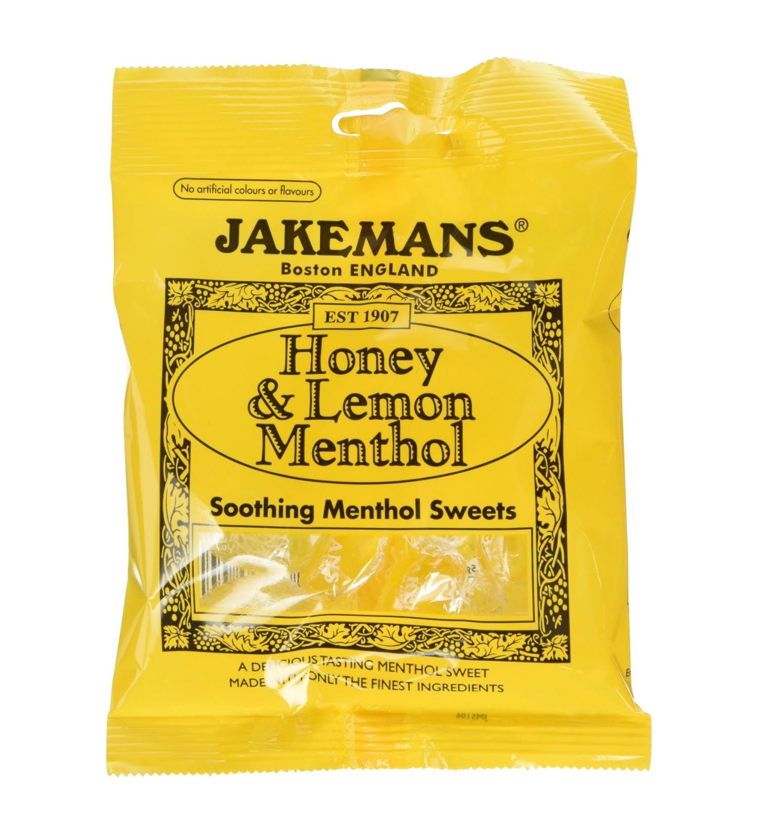 Jakemans Honey & Lemon Menthol Soothing Menthol Sweets 100g - Buy Online on GoSupps.com