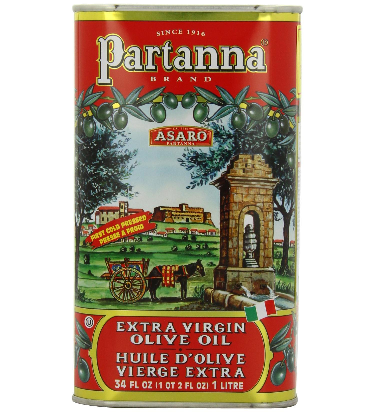 Partanna Extra Virgin Olive Oil 34oz - Premium Quality Italian Olive Oil - Buy Online on GoSupps.com