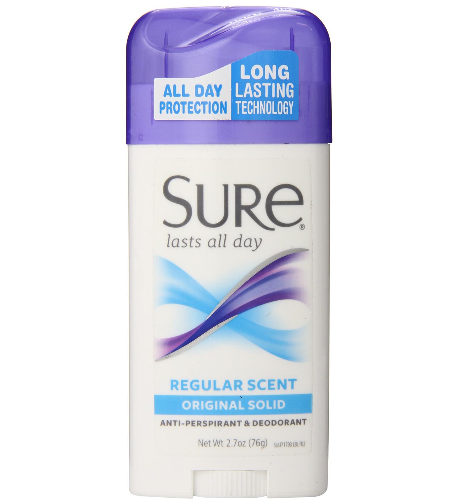 Sure Regular Original Solid Anti-Perspirant Deodorant - 2.7 oz - Buy Online on GoSupps.com