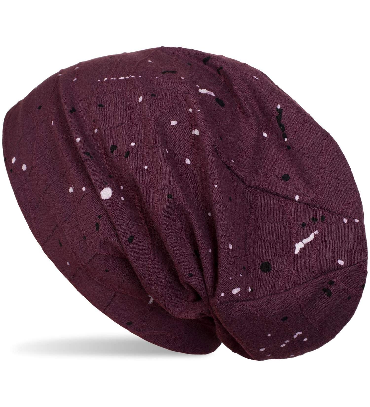 Buy styleBREAKER Bordeaux-Violet Slouch Long Beanie Hat - Unisex with Color Splashes | International Shipping Available - Buy Online on GoSupps.com