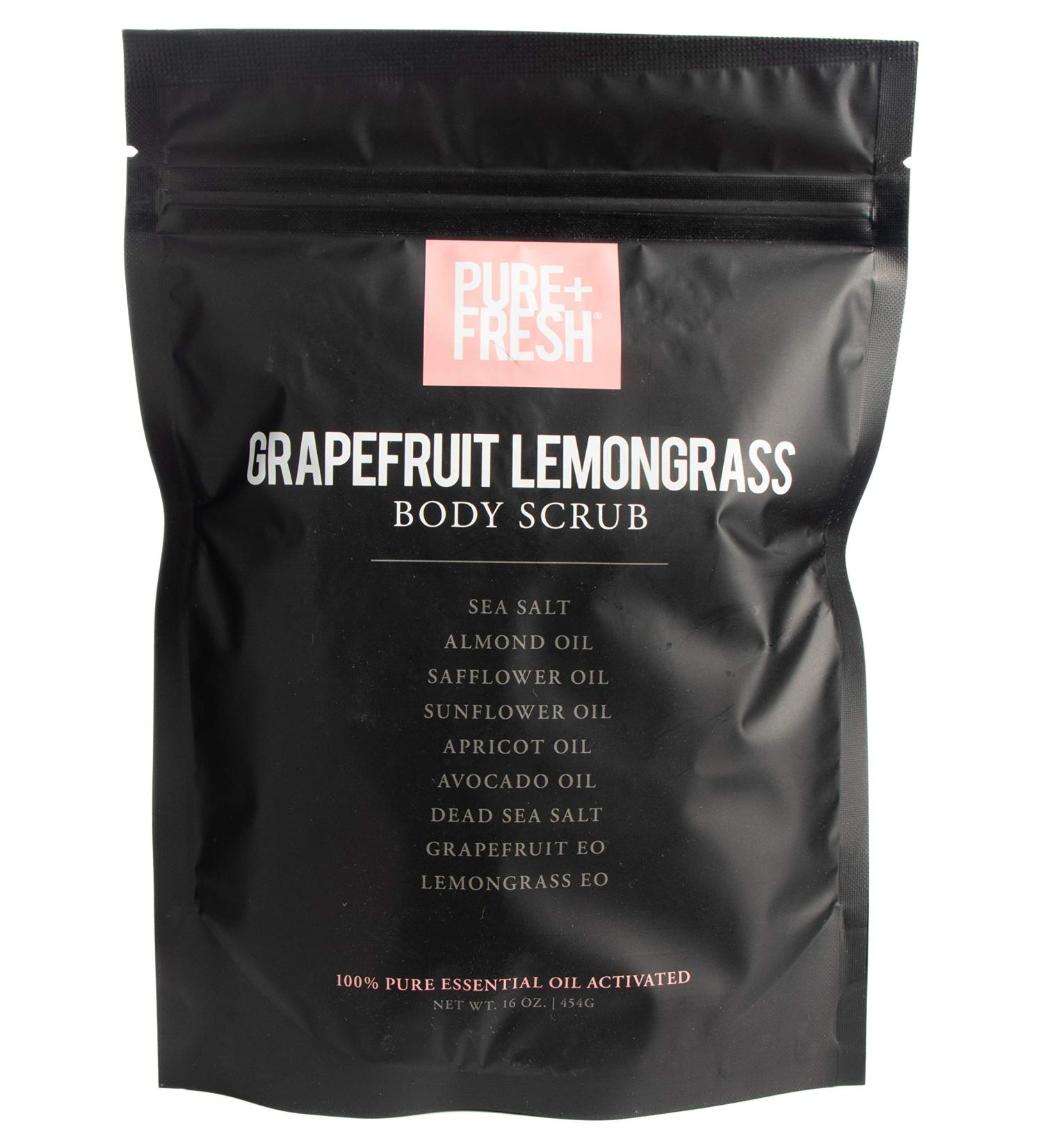 PURE & FRESH Grapefruit Lemongrass Body Scrub - 16 OZ | Exfoliating & Hydrating Body Care | Shop Internationally - Buy Online on GoSupps.com