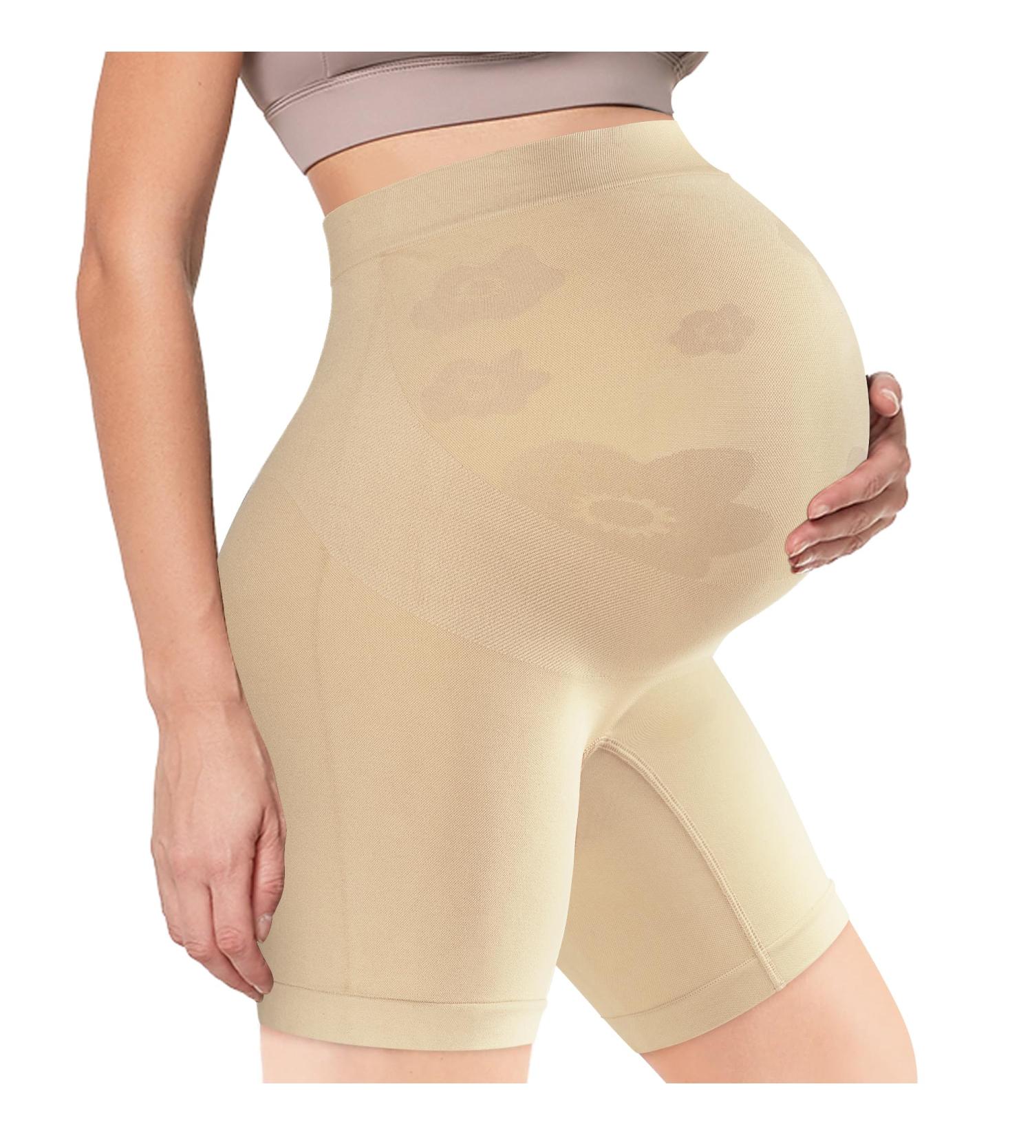 Bosaen Maternity Shapewear: Non-Rolling High Waist Mid-Thigh Underwear for Belly Support - Nude - Buy Online on GoSupps.com