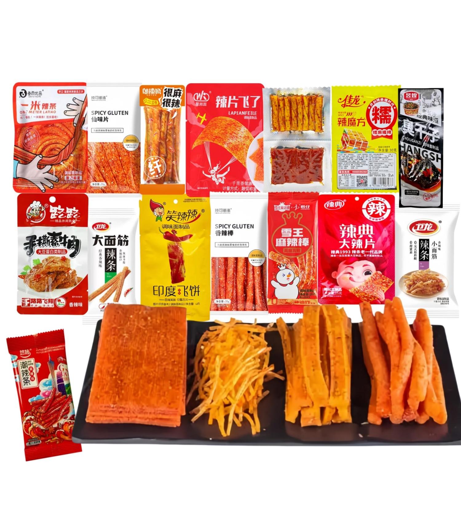 MKSDDF-Collations Chinoises Latiao Box De 15 Snacks pic s Asiatiques | Latio 360g De Bandes V g tales Piment es | Saveurs M l Piment es Douces Sucr - pic et Sal - pic  - Buy Online on GoSupps.com