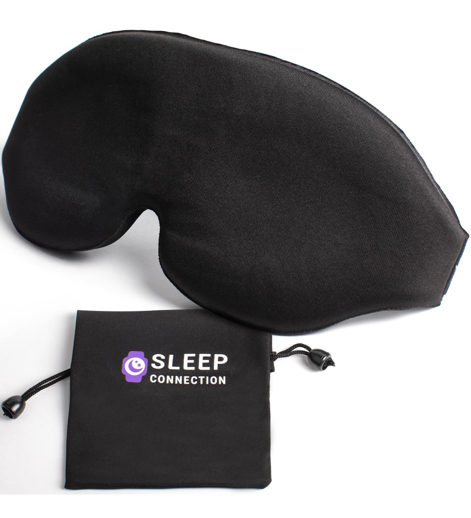 3D Silk Sleep Mask - Light Blocking Eye Mask for Men & Women | Comfortable Foam Adjustable Fit & Eyelash Protector - Premium Quality Sleeptime Solution - Buy Online on GoSupps.com