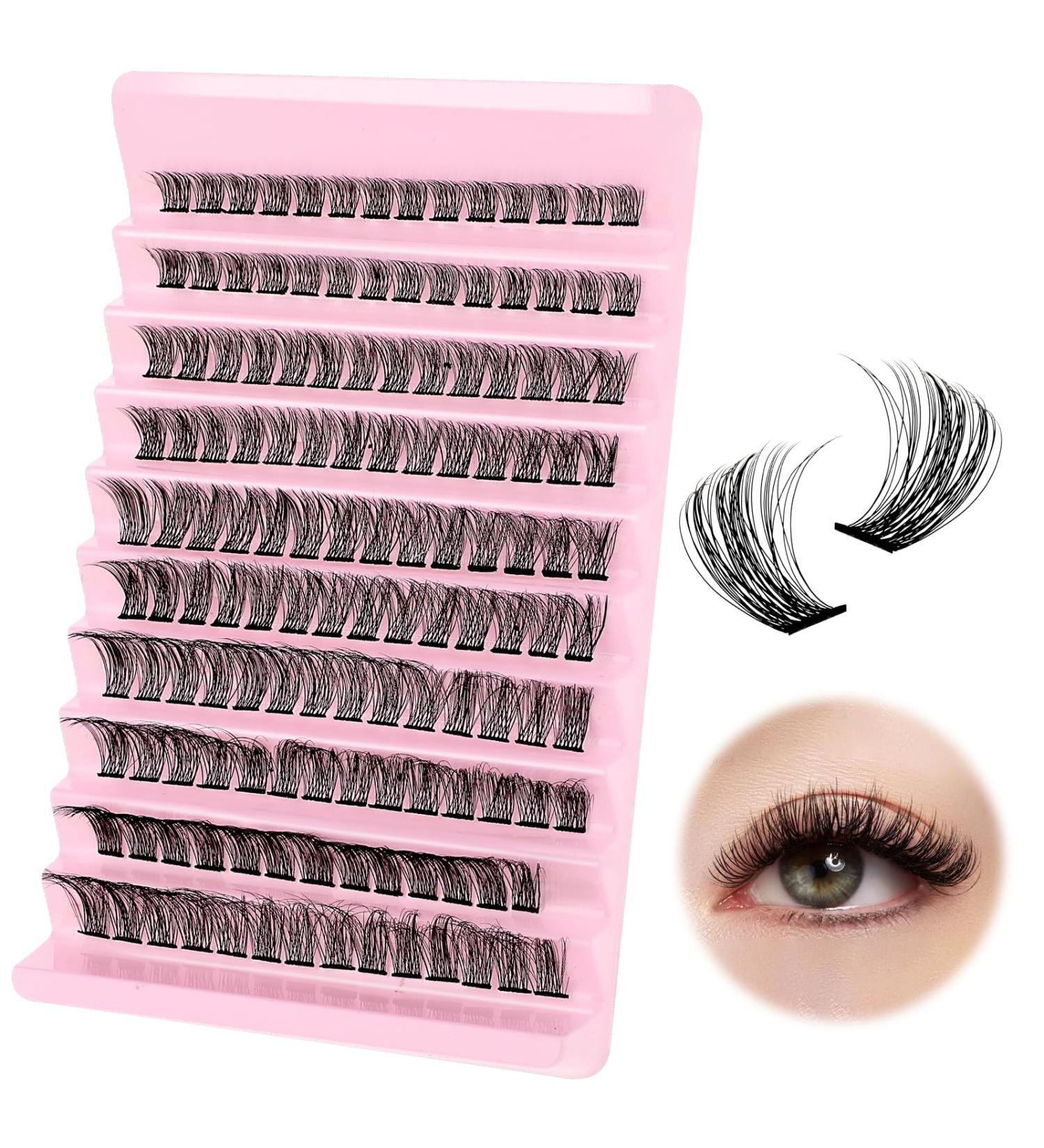 140pcs D Curl Eyelash Clusters | 8-16mm Individual Fluffy Lash Extensions | Best False Lashes for Beginners | DIY Wispy Cluster Lashes - Buy Online on GoSupps.com