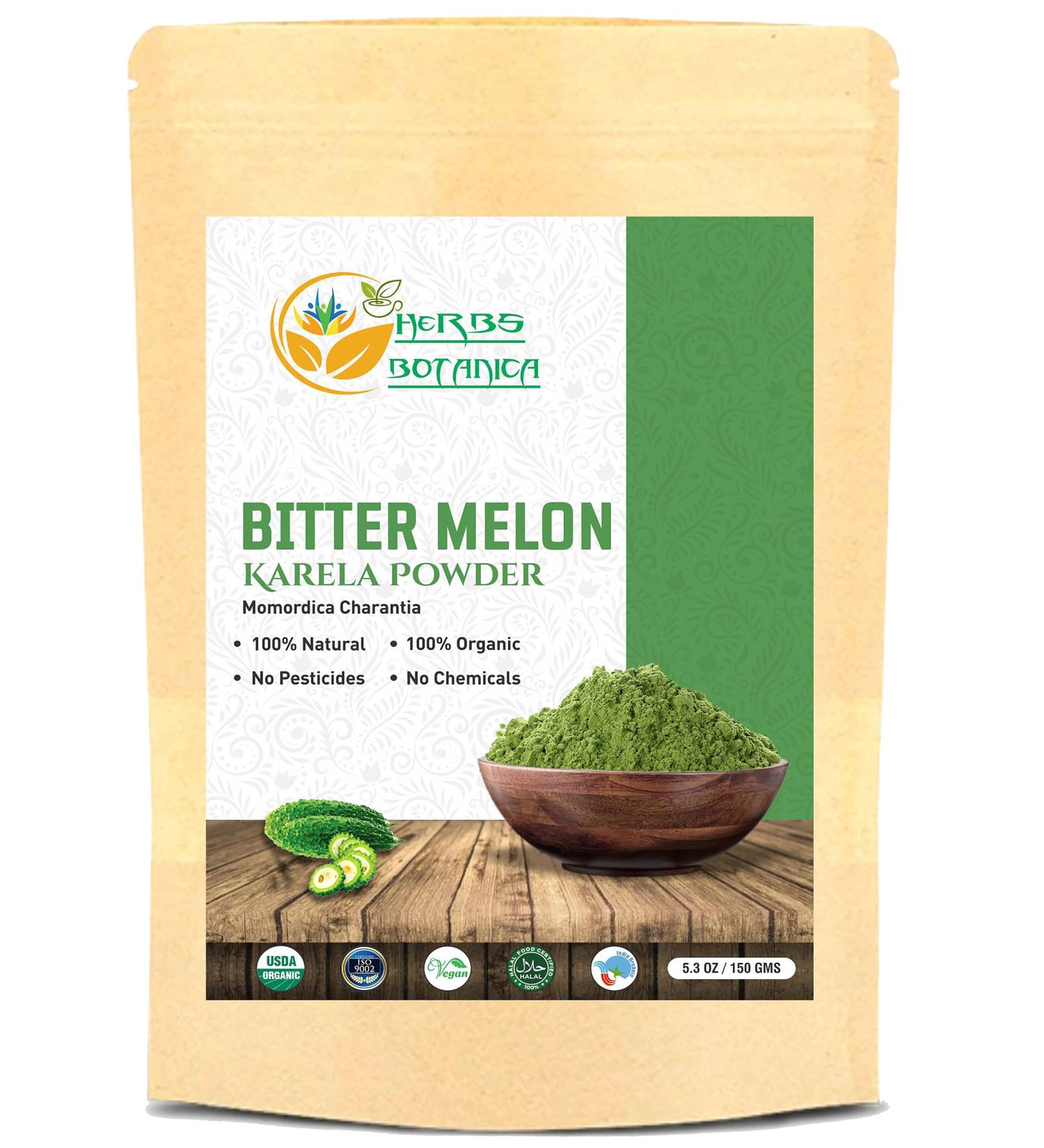 Organic Herbs Botanica Bitter Melon Powder | Karela Powder for Blood Purification | Non GMO & Gluten Free | Promotes Healthy Lifestyle - Buy Online on GoSupps.com