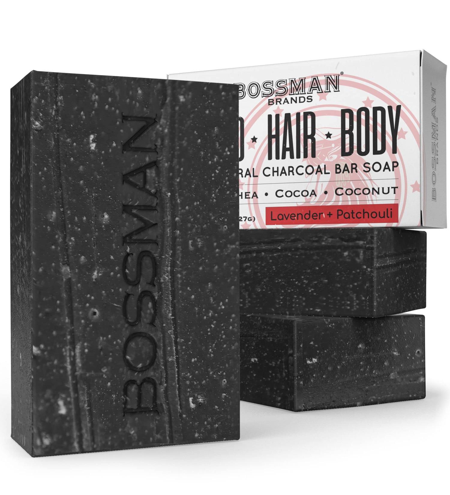 Bossman Men's Bar Soap 3 Pack - Lavender and Patchouli Scented - Buy Online on GoSupps.com