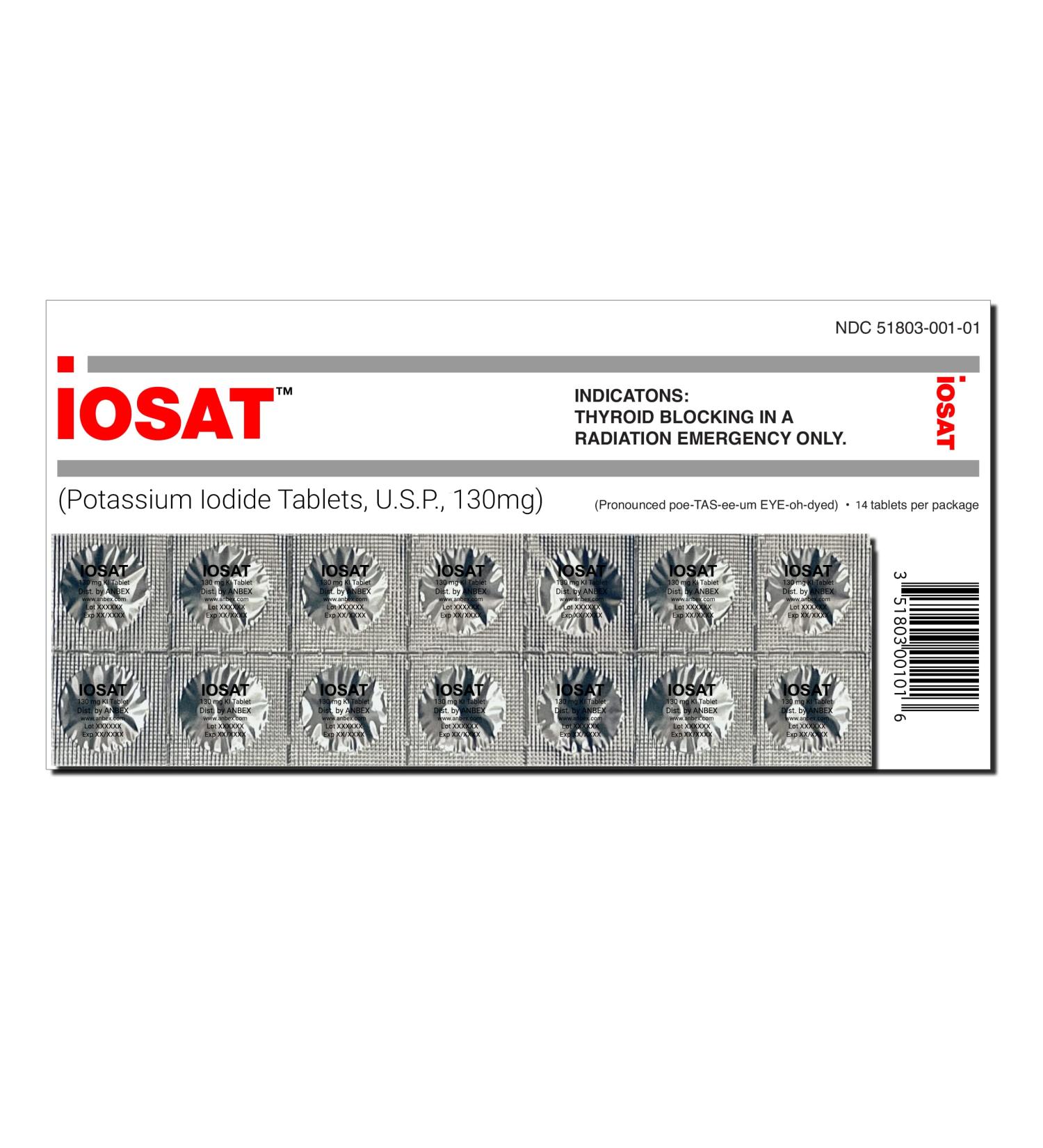 IOSAT Potassium Iodide 14 Tablets