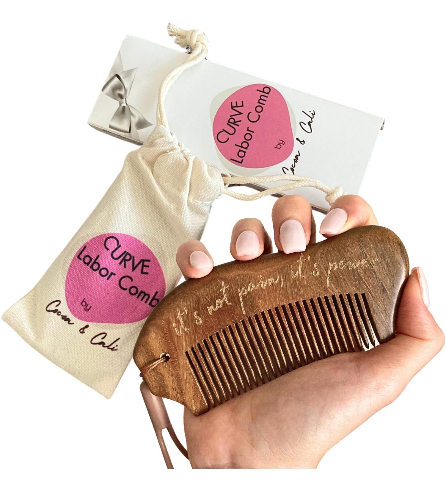 Premium Sandalwood Birthing Comb | Engraved Birth Affirmation | Labor Pain Relief - Cocoa & Cali Original - Buy Online on GoSupps.com