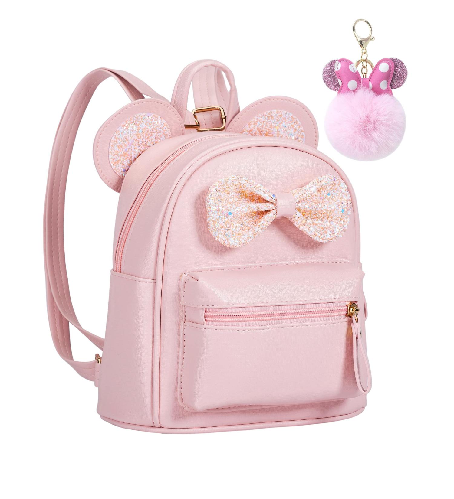 Sunwel Fashion Cute Sequin Mouse Ears Mini Backpack (Pink) - Perfect Travel & School Bag for Girls and Women - Buy Online on GoSupps.com