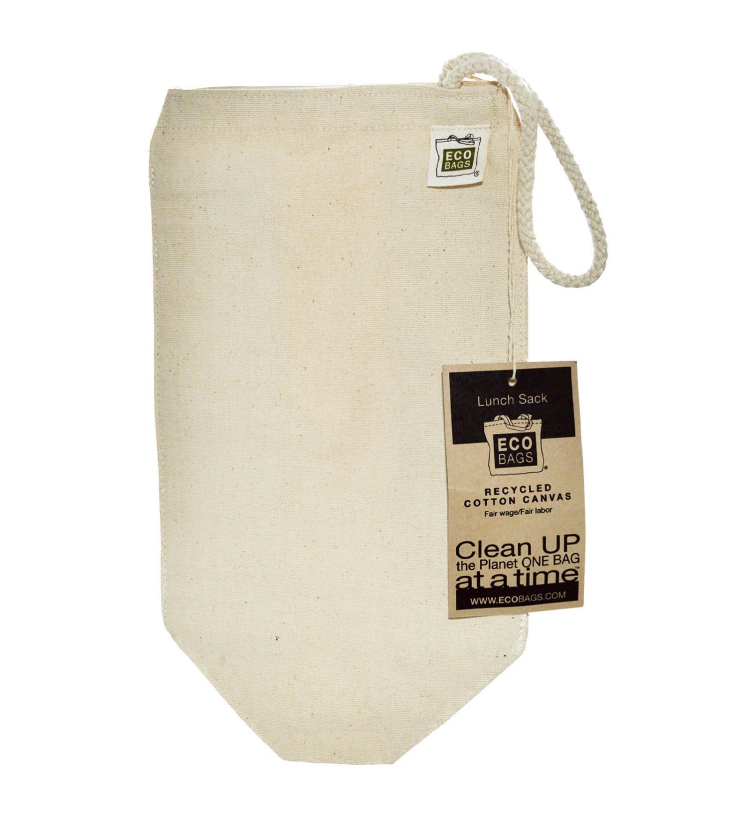 ECOBAGS Recycled Cotton Canvas Lunch Sack 1 Bag 7"w x 10.5"h