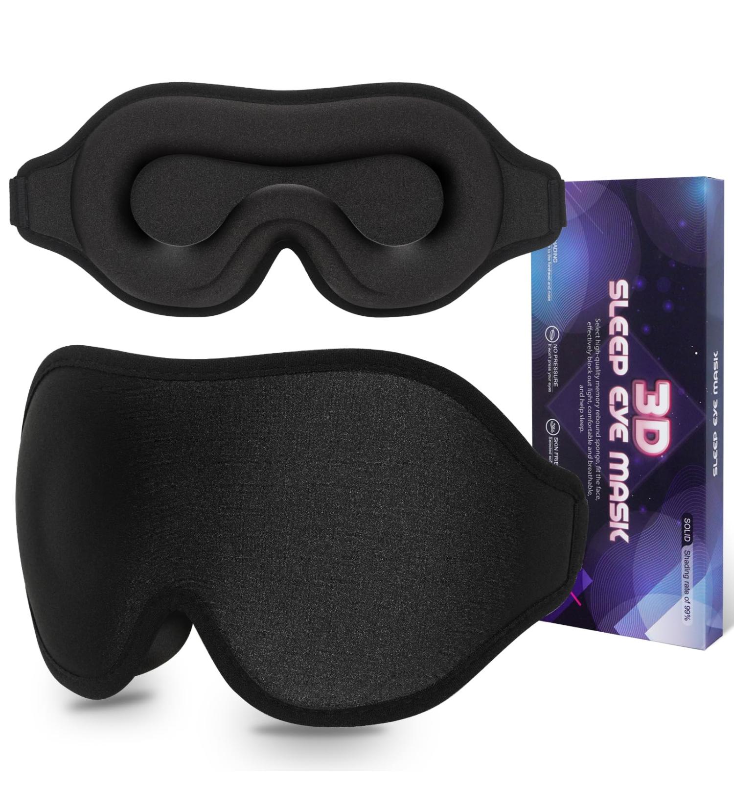 100% Light Blocking Sleep Mask - 3D Memory Foam Eye Covers with Adjustable Strap for Men & Women | Comfortable Night Blindfold - Buy Online on GoSupps.com