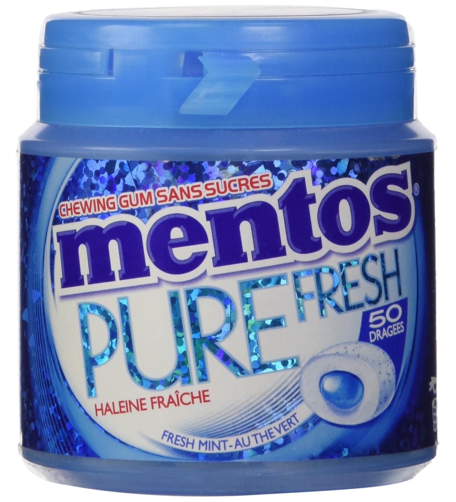 Mentos - Chewing Gum Mentos Pure Fresh Mint Fragrance - Sugar-free Chewing Gum - Green Tea - Long Lasting - Fresh Breath - 1 Box of 50 Sugars - Buy Online on GoSupps.com